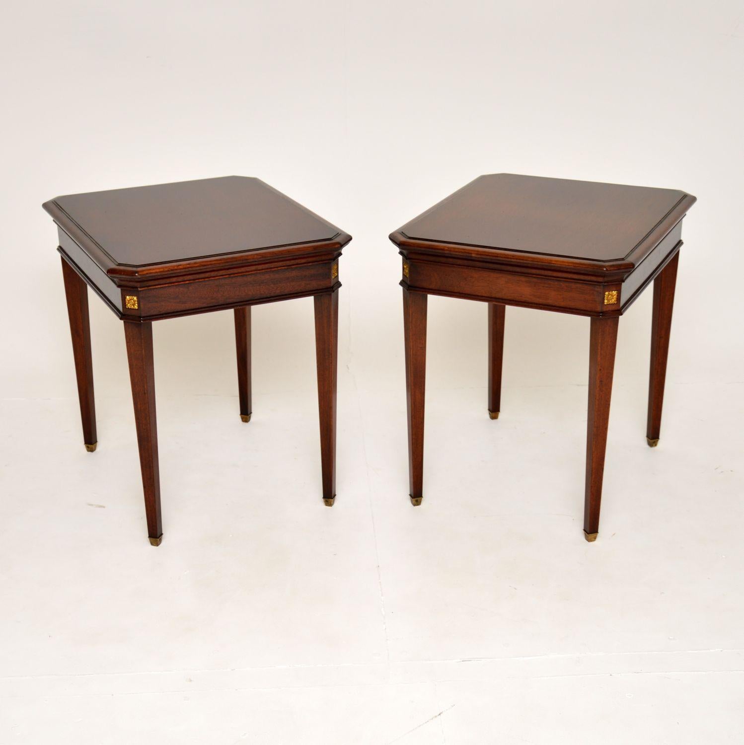English Pair of Antique Sheraton Style Side Tables