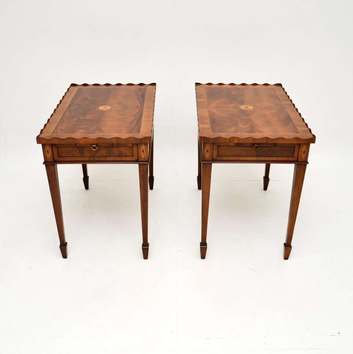 Mid-20th Century Pair of Antique Sheraton Style Side Tables For Sale