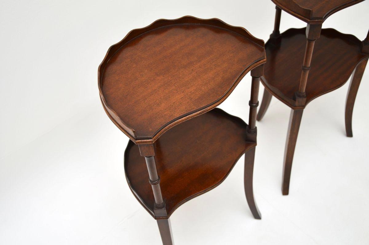 Wood Pair of Antique Sheraton Style Side Tables