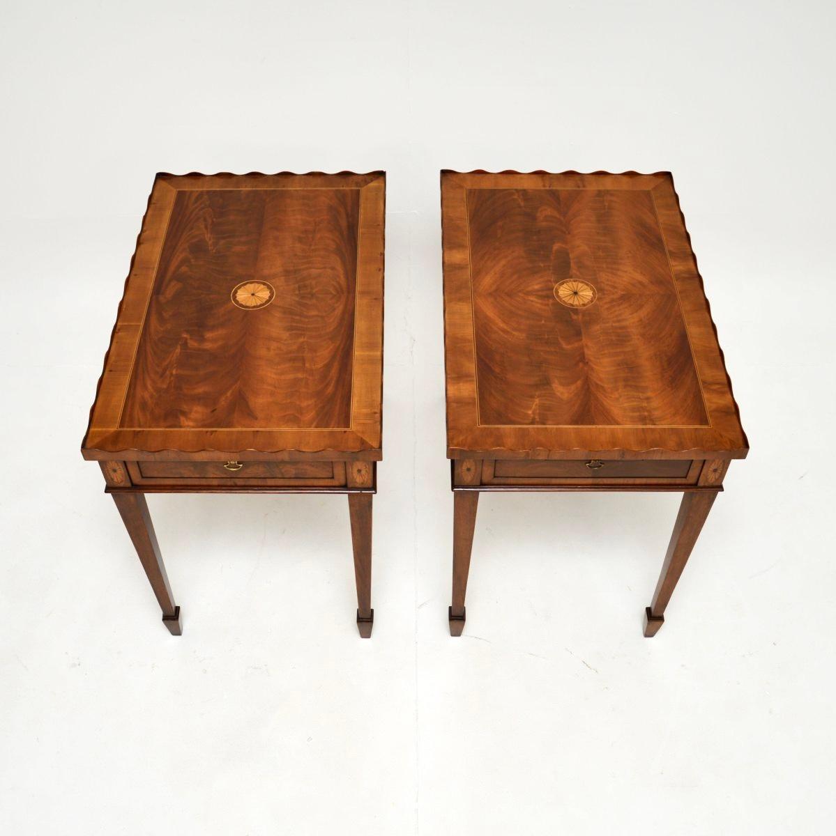 Pair of Antique Sheraton Style Side Tables For Sale 1