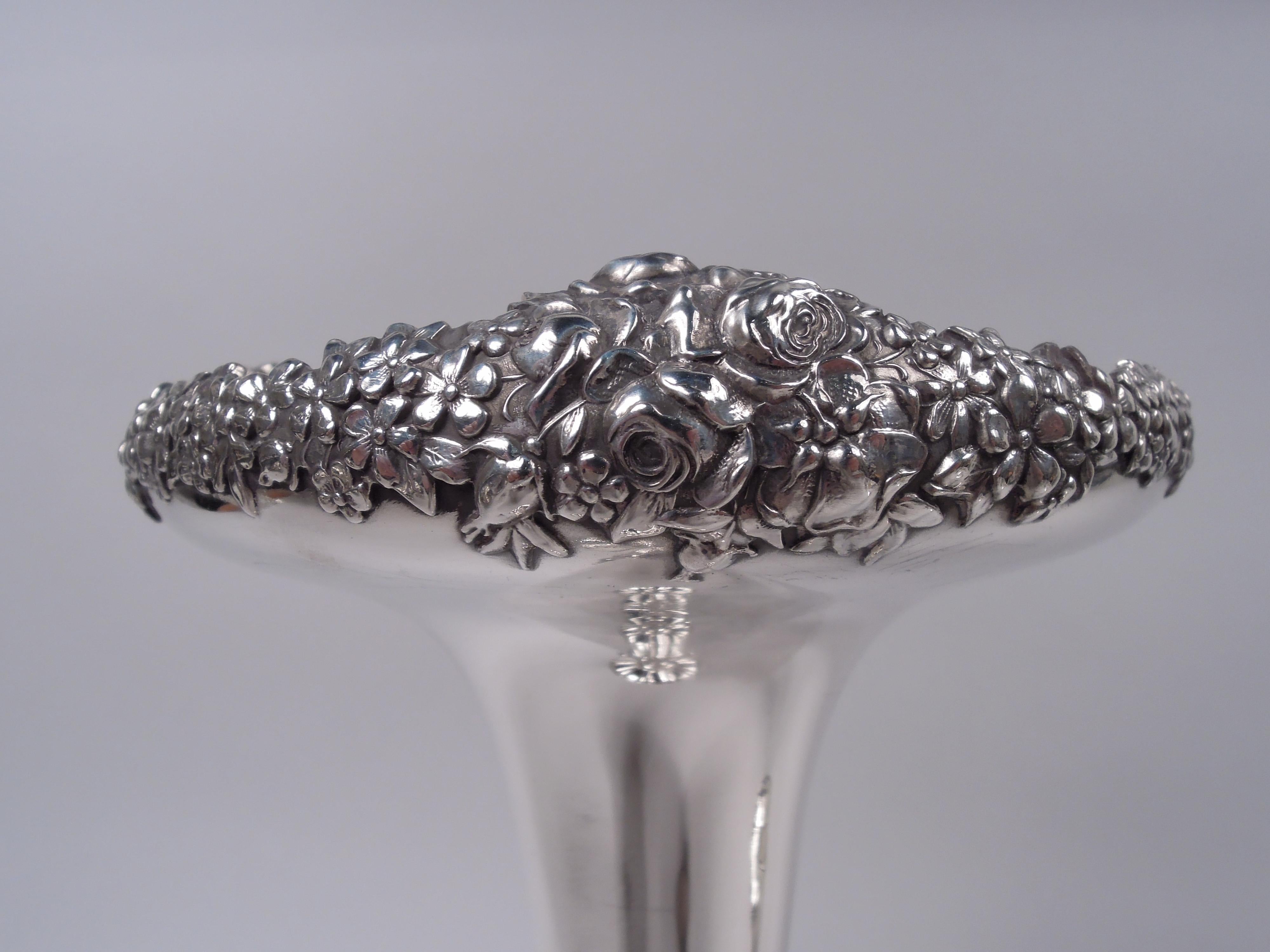 Art Nouveau Coppia di vasi antichi Shiebler in stile liberty in argento sterling