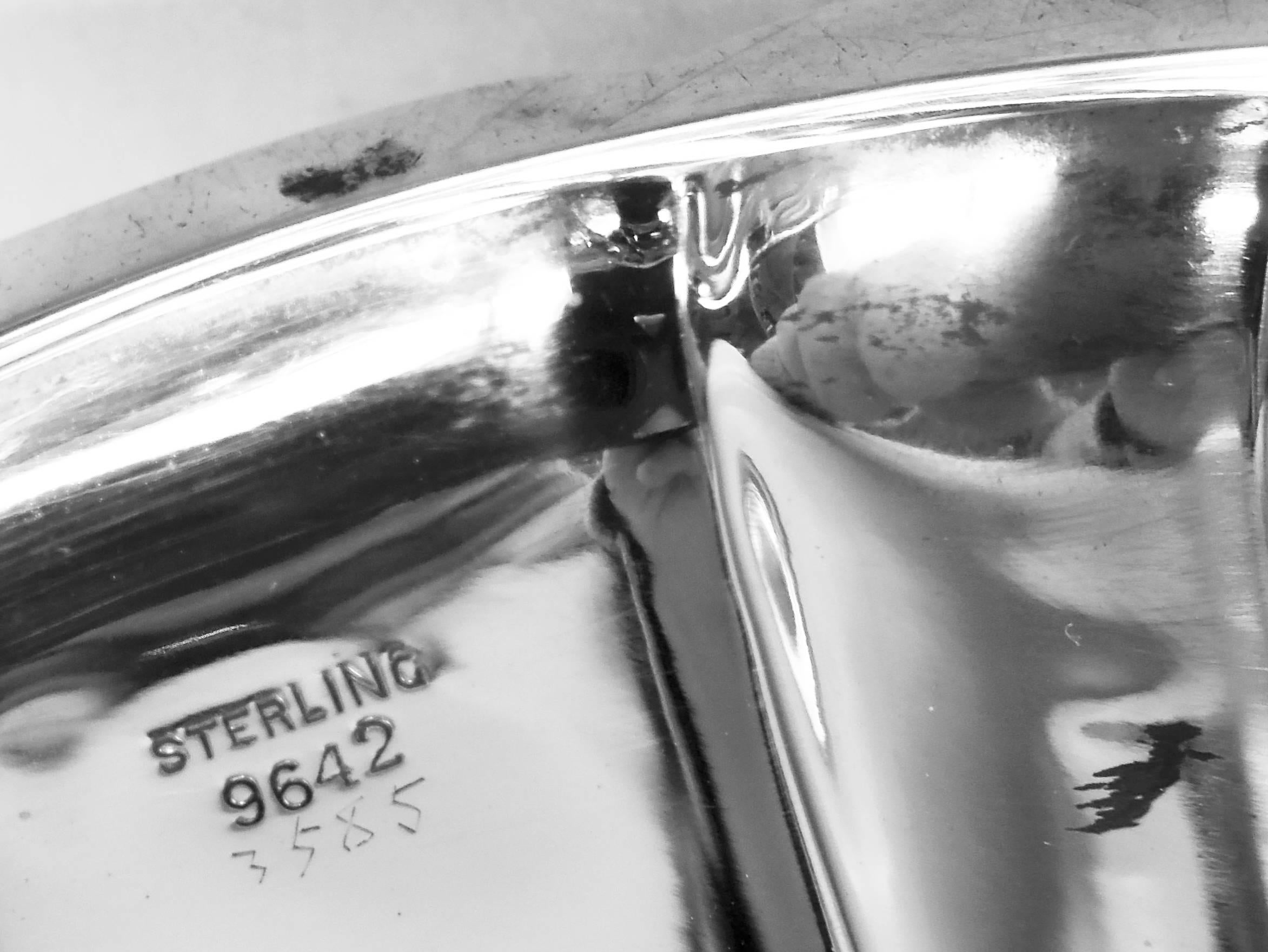Argento 925 Coppia di vasi antichi Shiebler in stile liberty in argento sterling