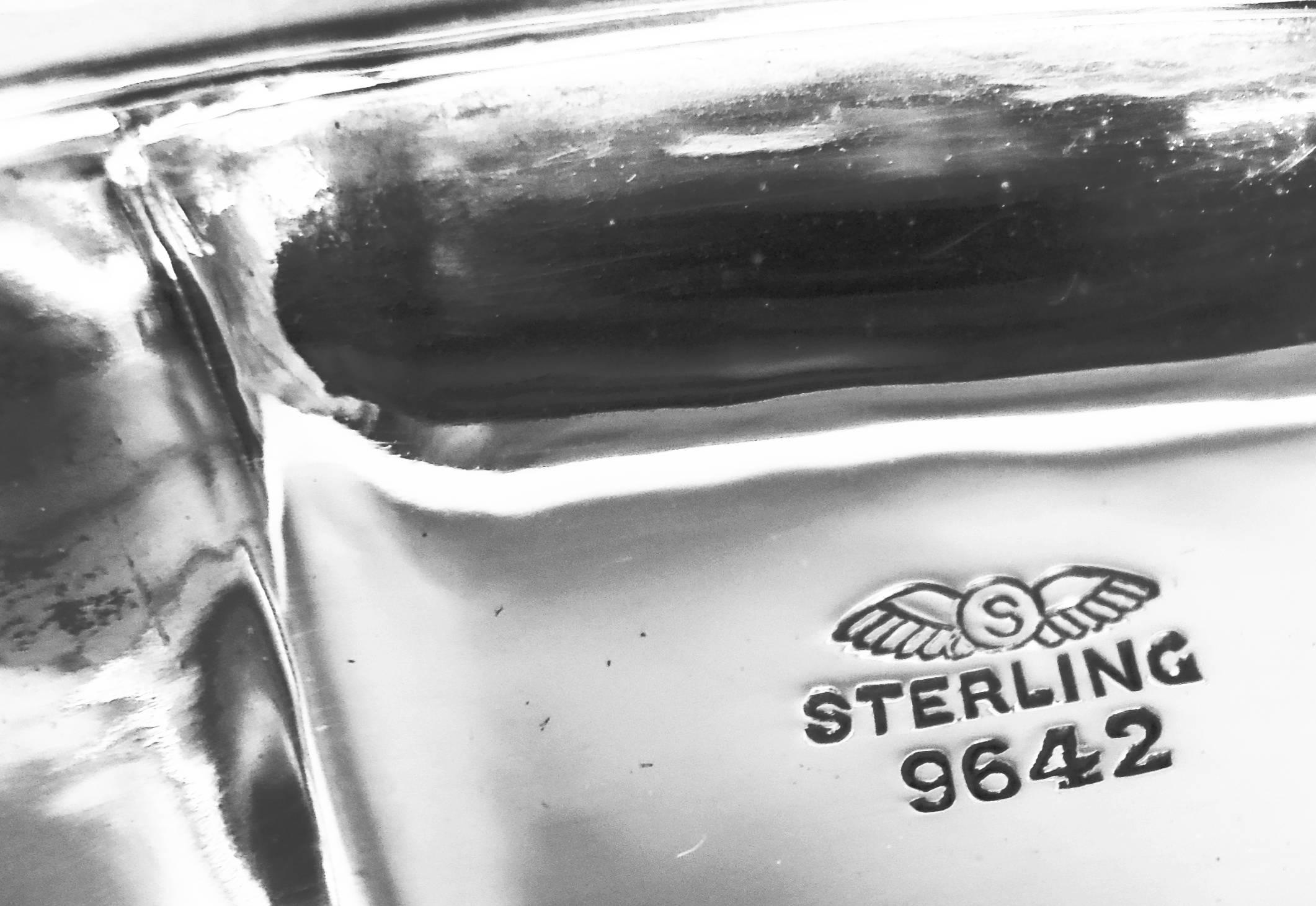 Coppia di vasi antichi Shiebler in stile liberty in argento sterling 1