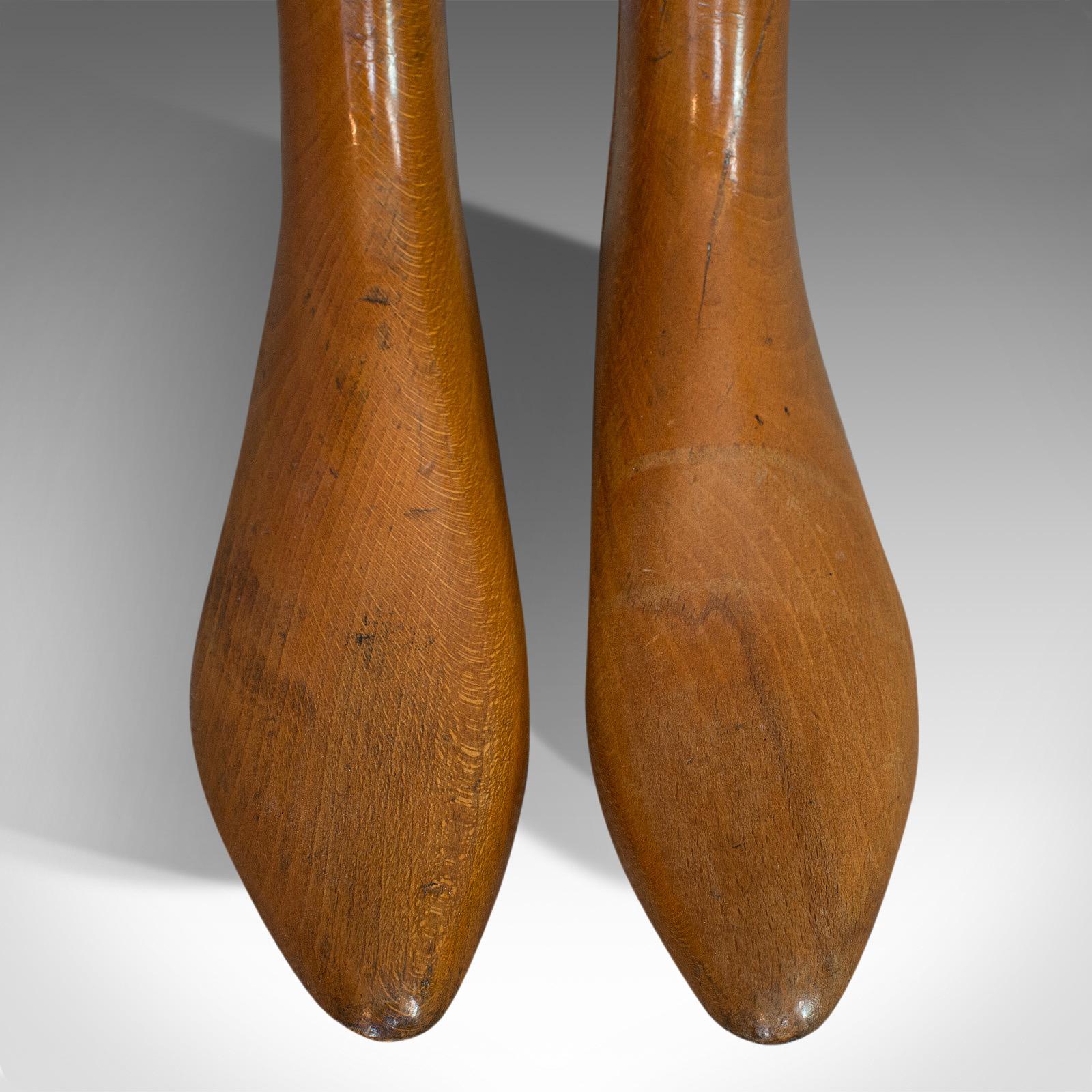 20th Century Pair of Antique Shoe Lasts, English, Beech, Shoemaker's Last, Edwardian, 1910 For Sale