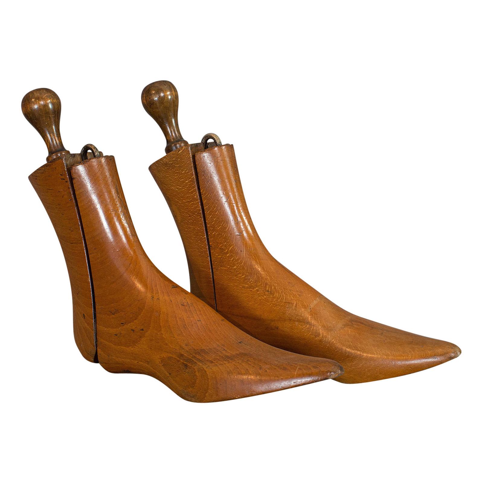 Pair of Antique Shoe Lasts, English, Beech, Shoemaker's Last, Edwardian, 1910 For Sale