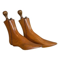 Paire de Chaussures Anciennes, Anglaise, Hêtre, Le Dernier Chaussseur, Édouardien, 1910