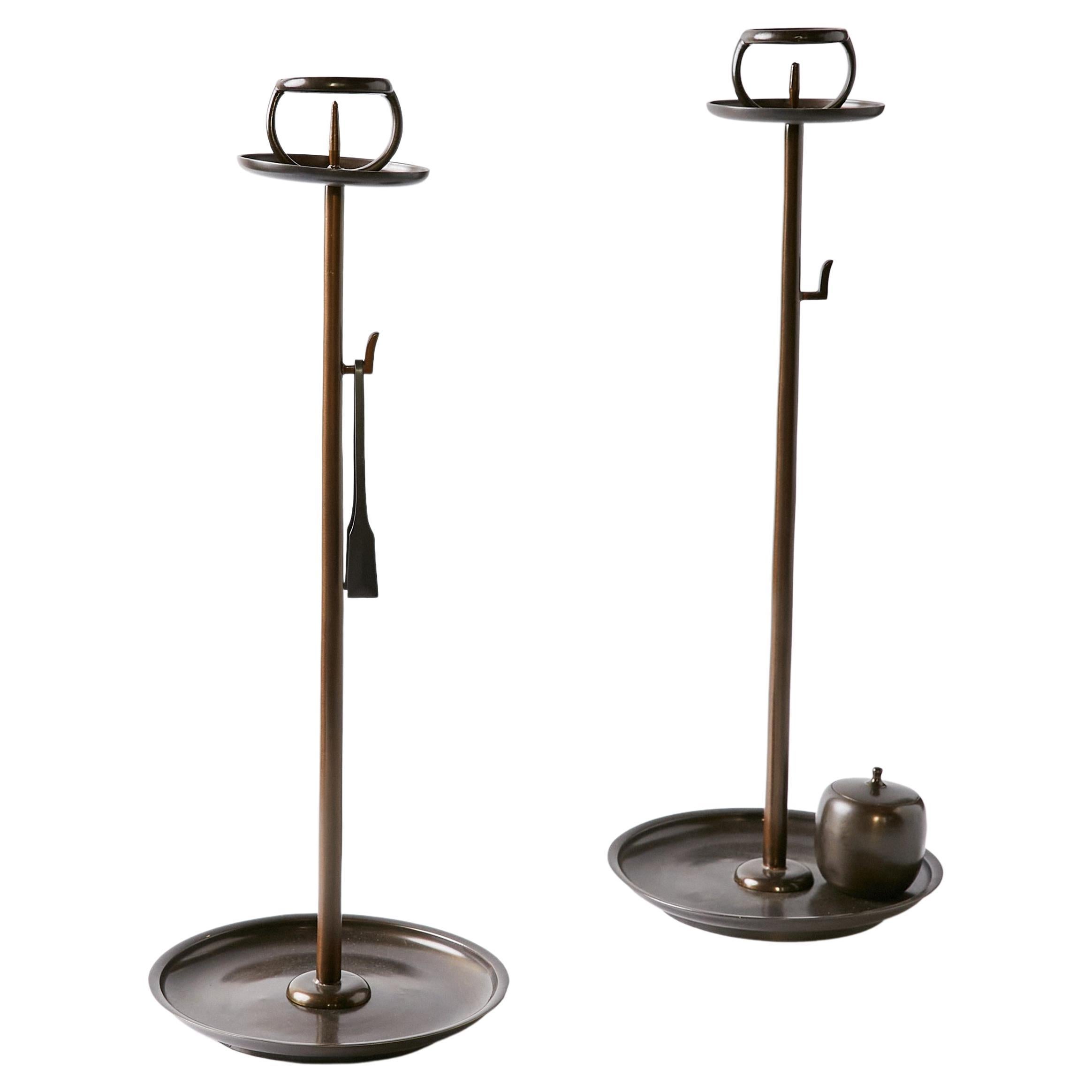 Pair of Antique Shokudai Candle Stand from Japan