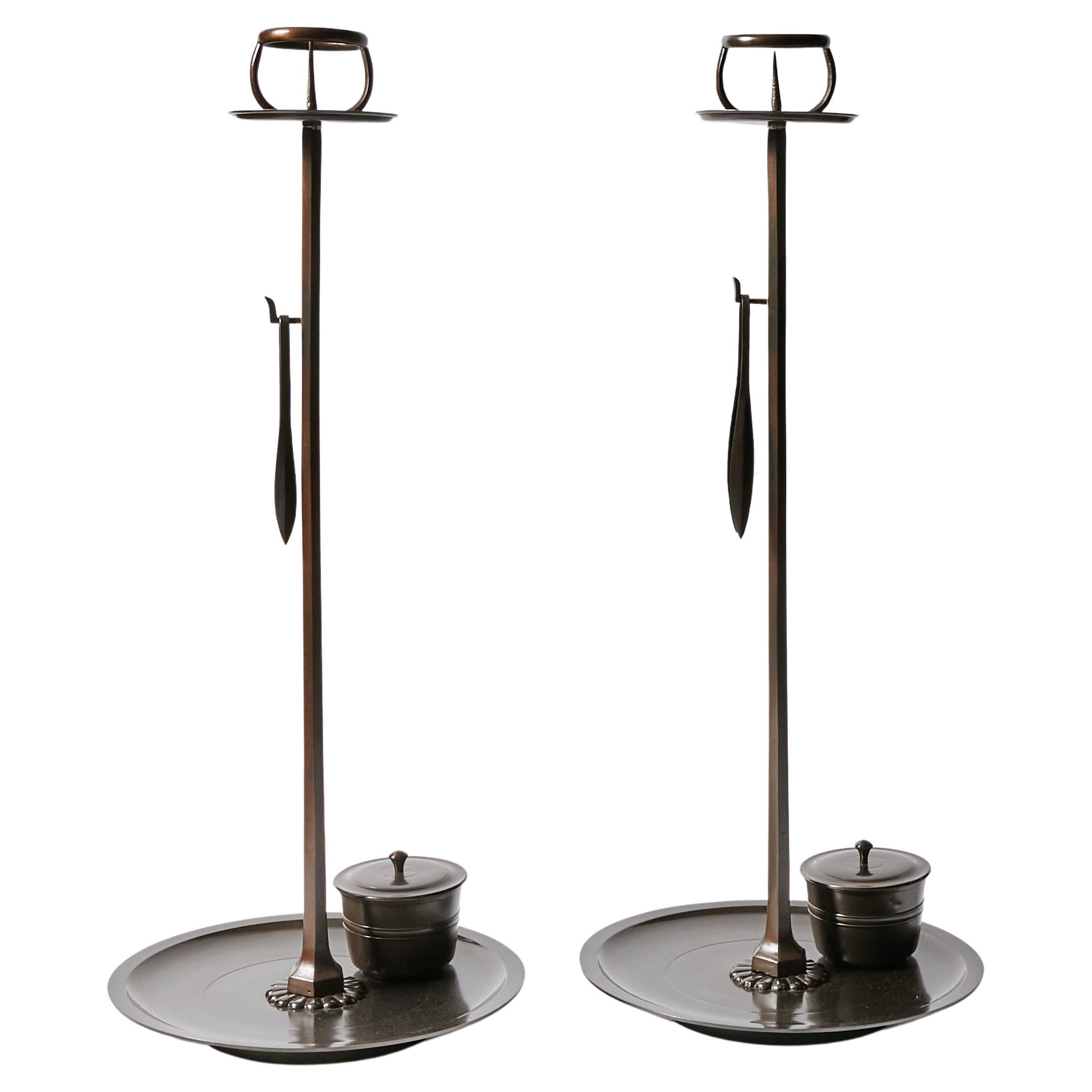 Pair of Antique Shokudai Candle Stands from Japan