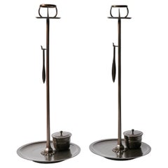 Pair of Antique Shokudai Candle Stands from Japan