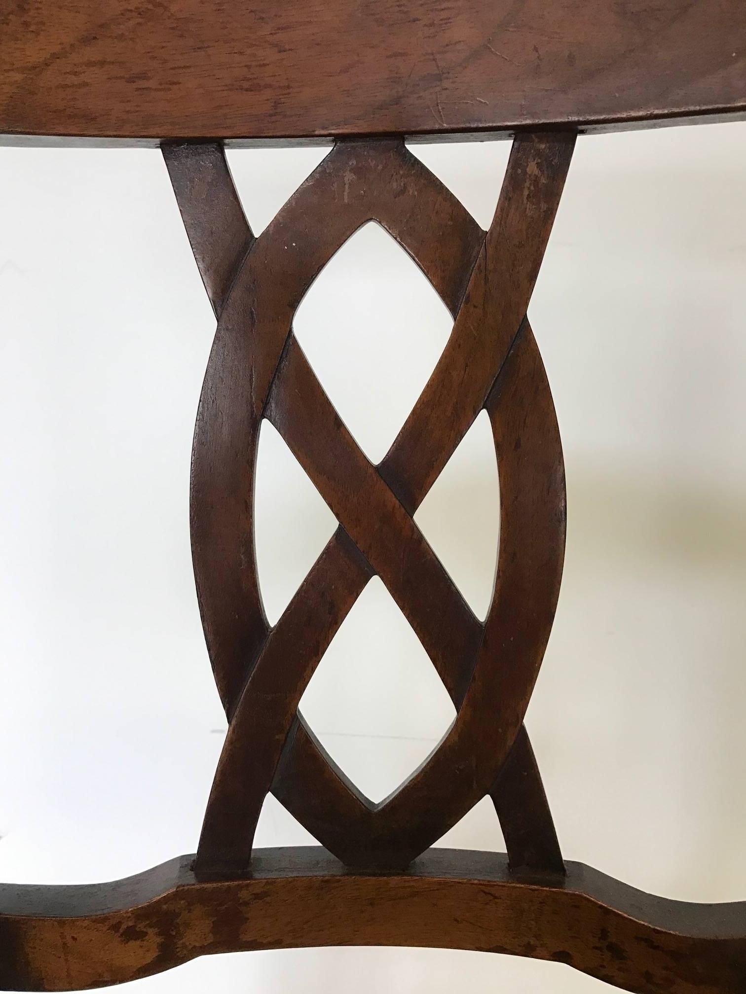 Hand-Carved Pair of Antique Side Accent Chairs, 19th Century For Sale