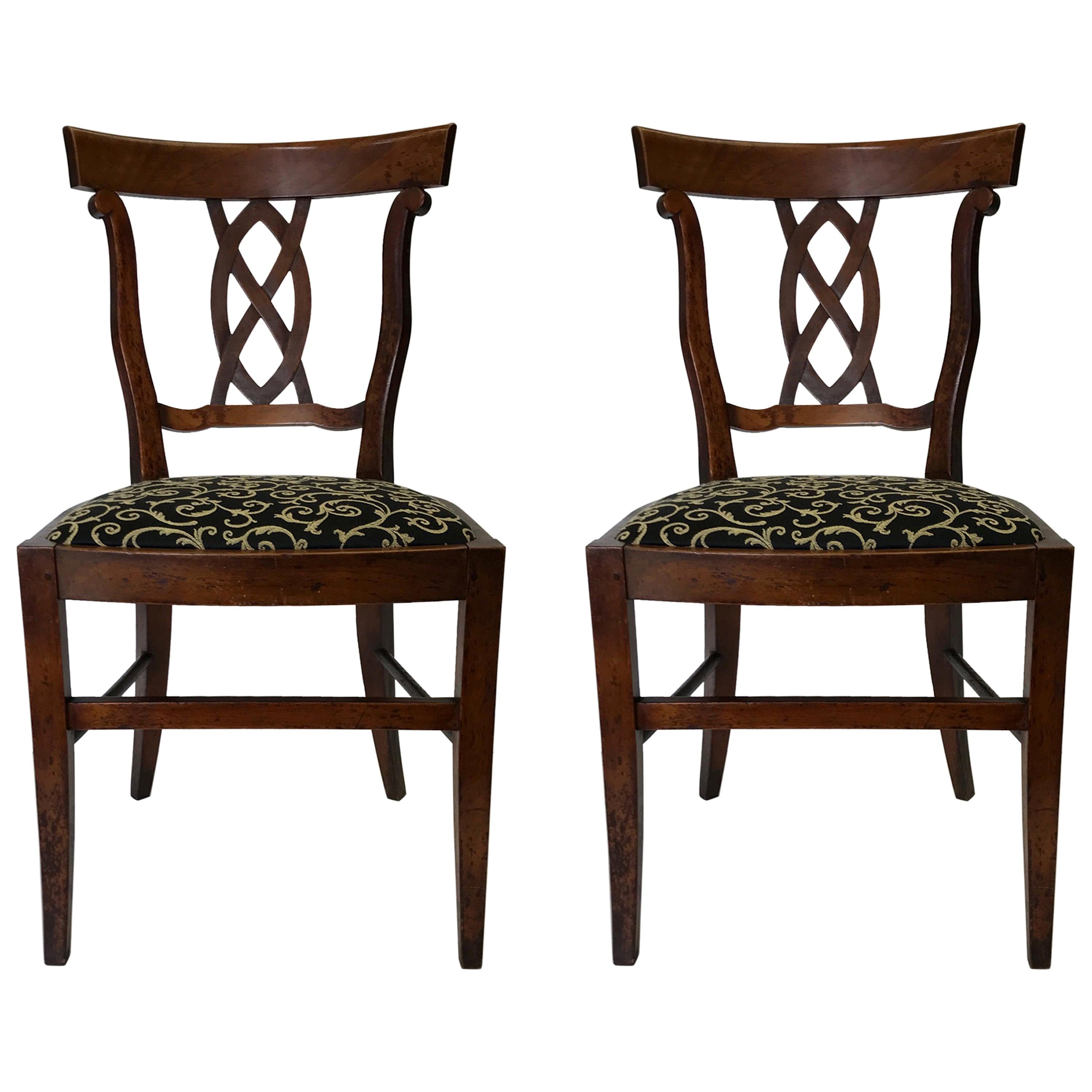 Pair of Antique Side Accent Chairs, 19th Century For Sale