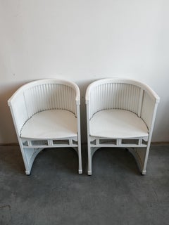 Pair of Antique Side Horseshoe shaped Chairs, attr. to Hans Gunther Reinstein