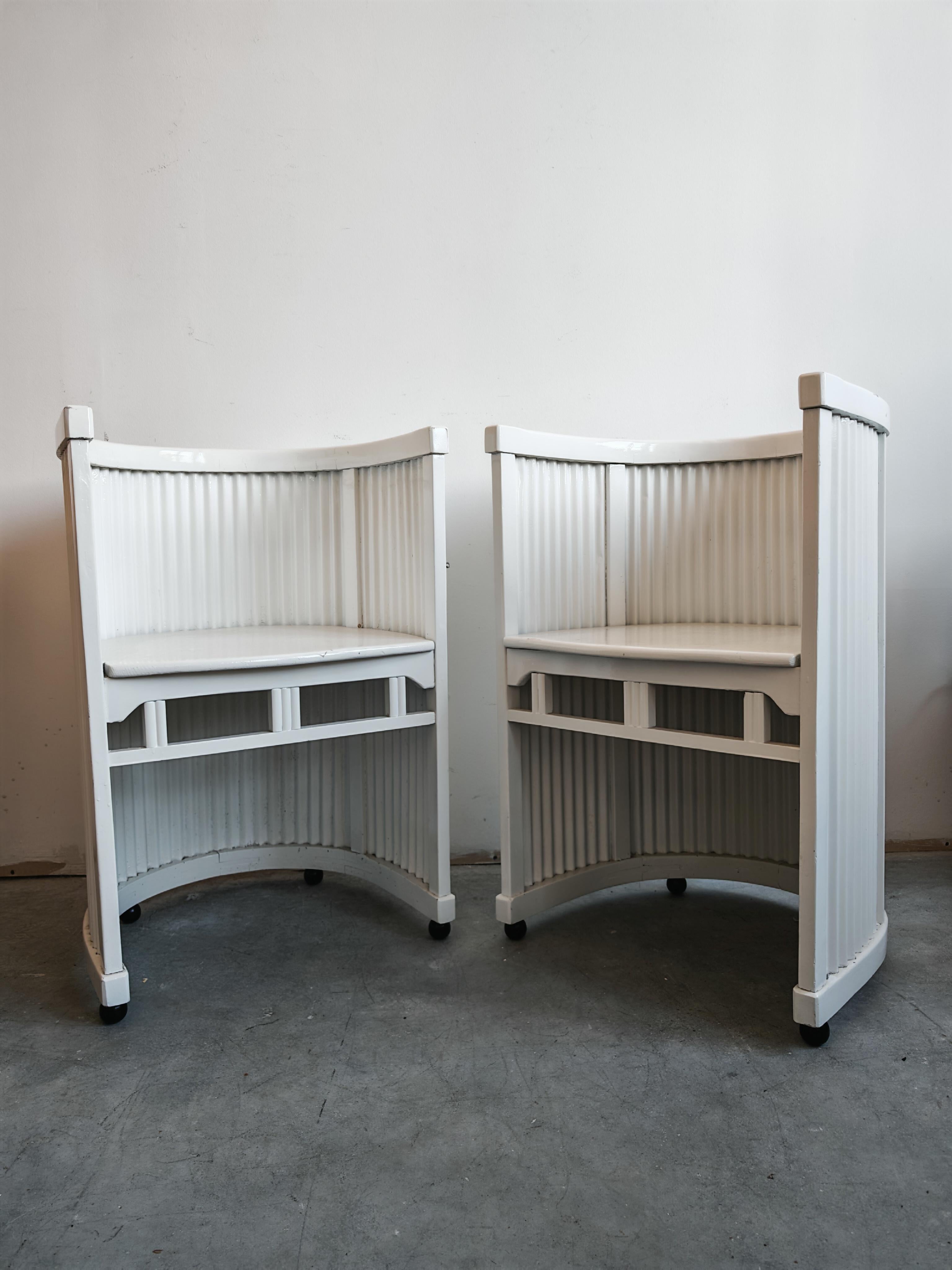 Autrichien Paire de chaises latérales antiques en forme de fer à cheval, attr. à Hans Gunther Reinstein en vente