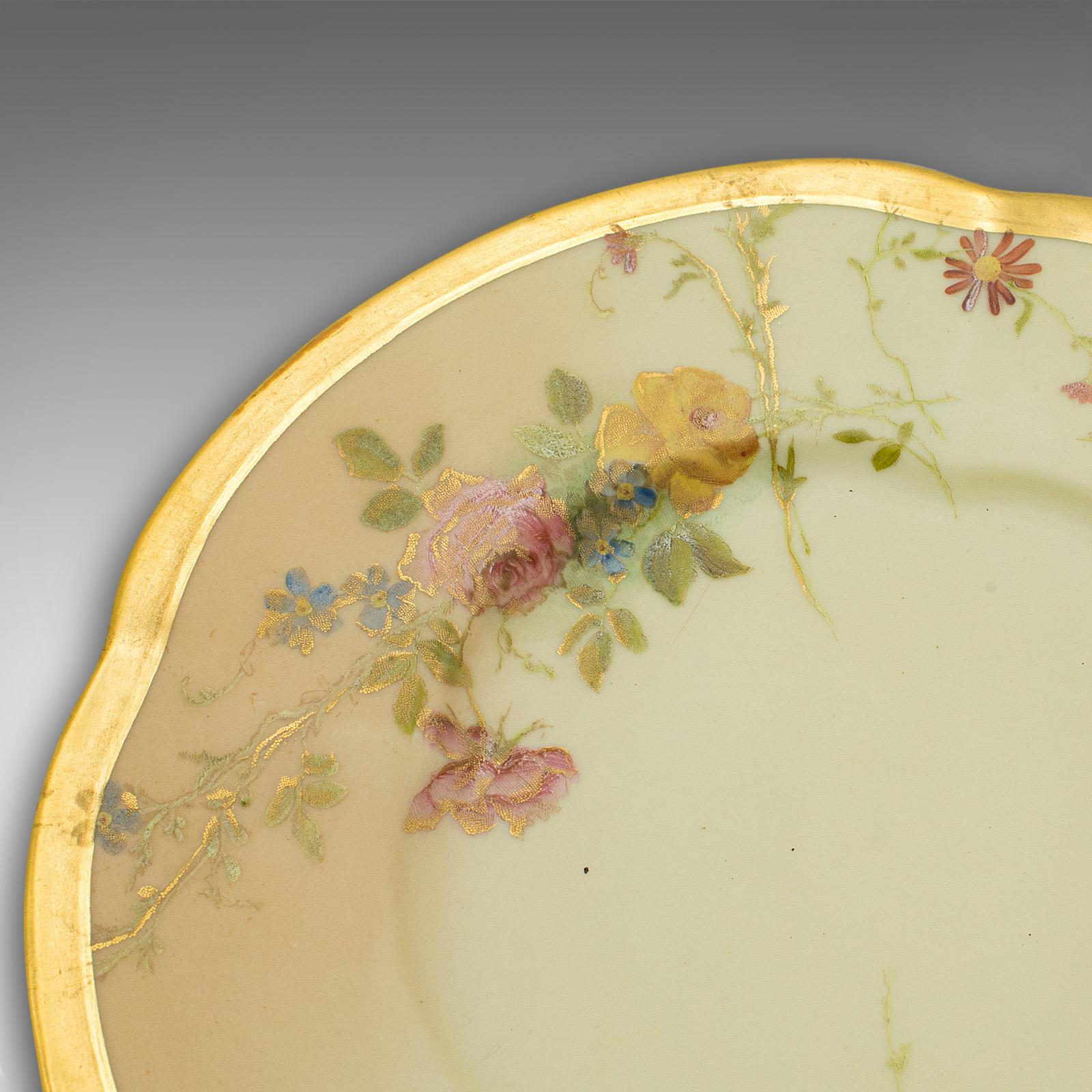 19th Century Pair of Antique Side Plates, English, Ceramic, Decorative, Saucer, Victorian For Sale