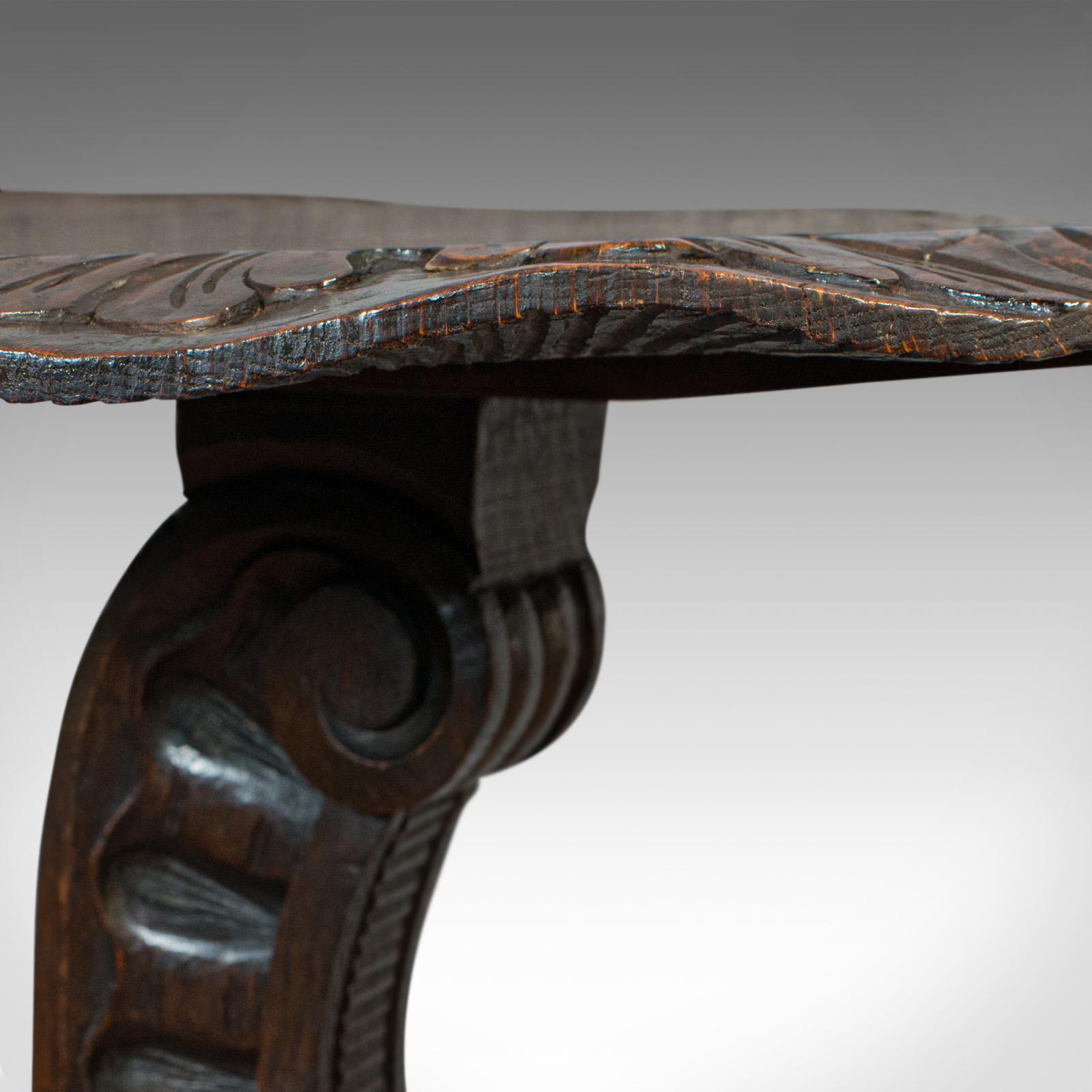 Pair of Antique Side Tables, Asian, Elm, Occasional, Wine Stand, Victorian, 1900 5