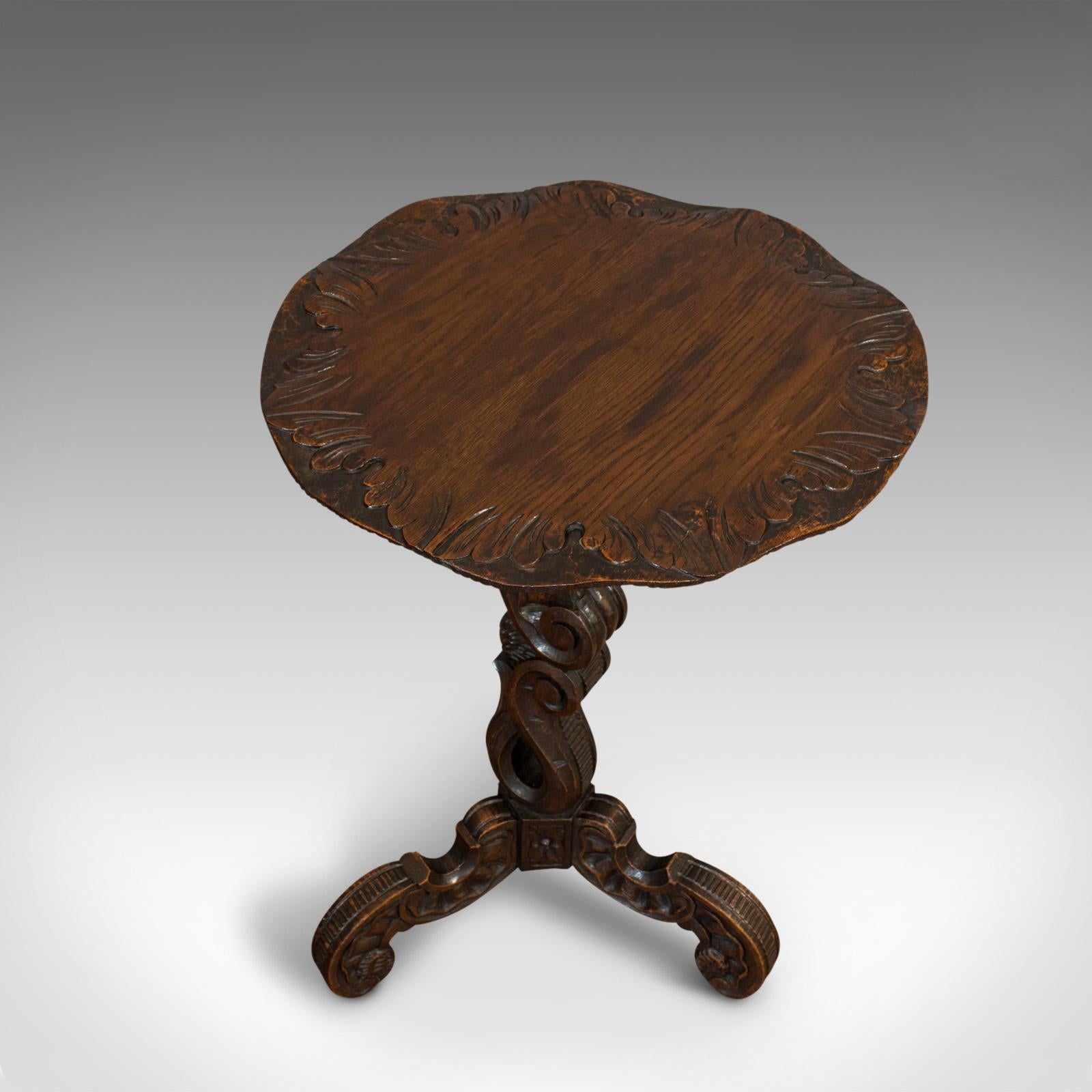 Pair of Antique Side Tables, Asian, Elm, Occasional, Wine Stand, Victorian, 1900 3