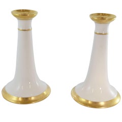 Pair of Antique Signed Limoges Candlesticks