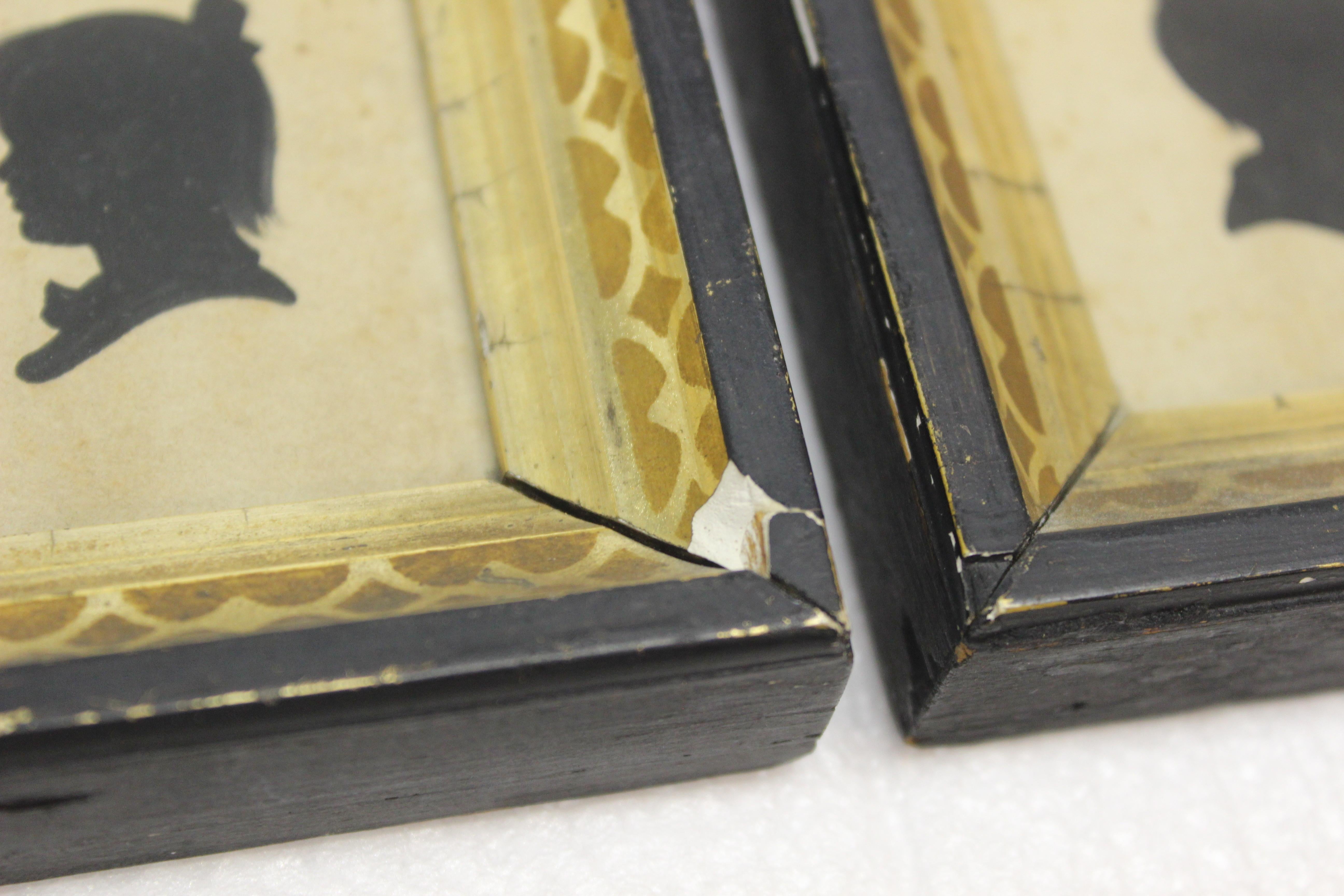 Pair of antique silhouettes of Allen and Phoebe price.