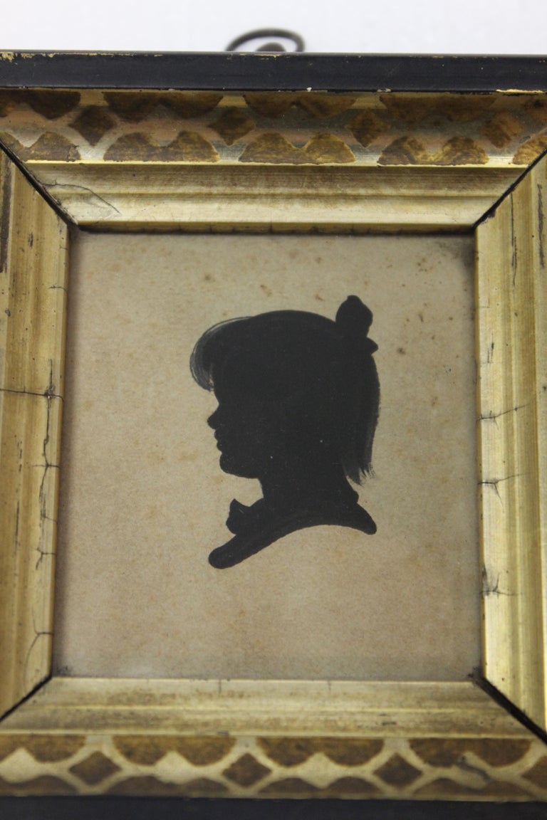Pair of Antique Silhouette Miniatures For Sale at 1stDibs