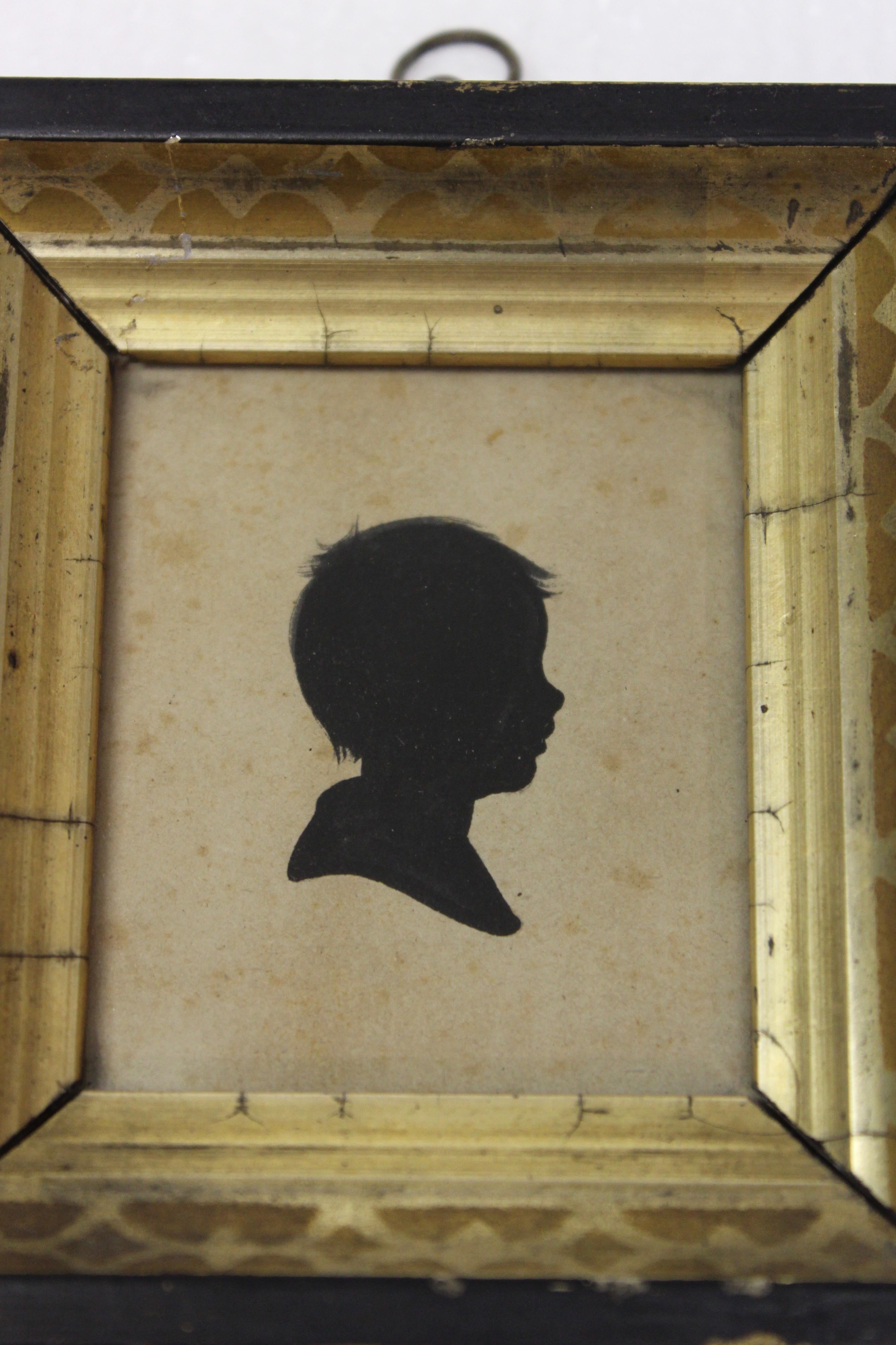 19th Century Pair of Antique Silhouette Miniatures