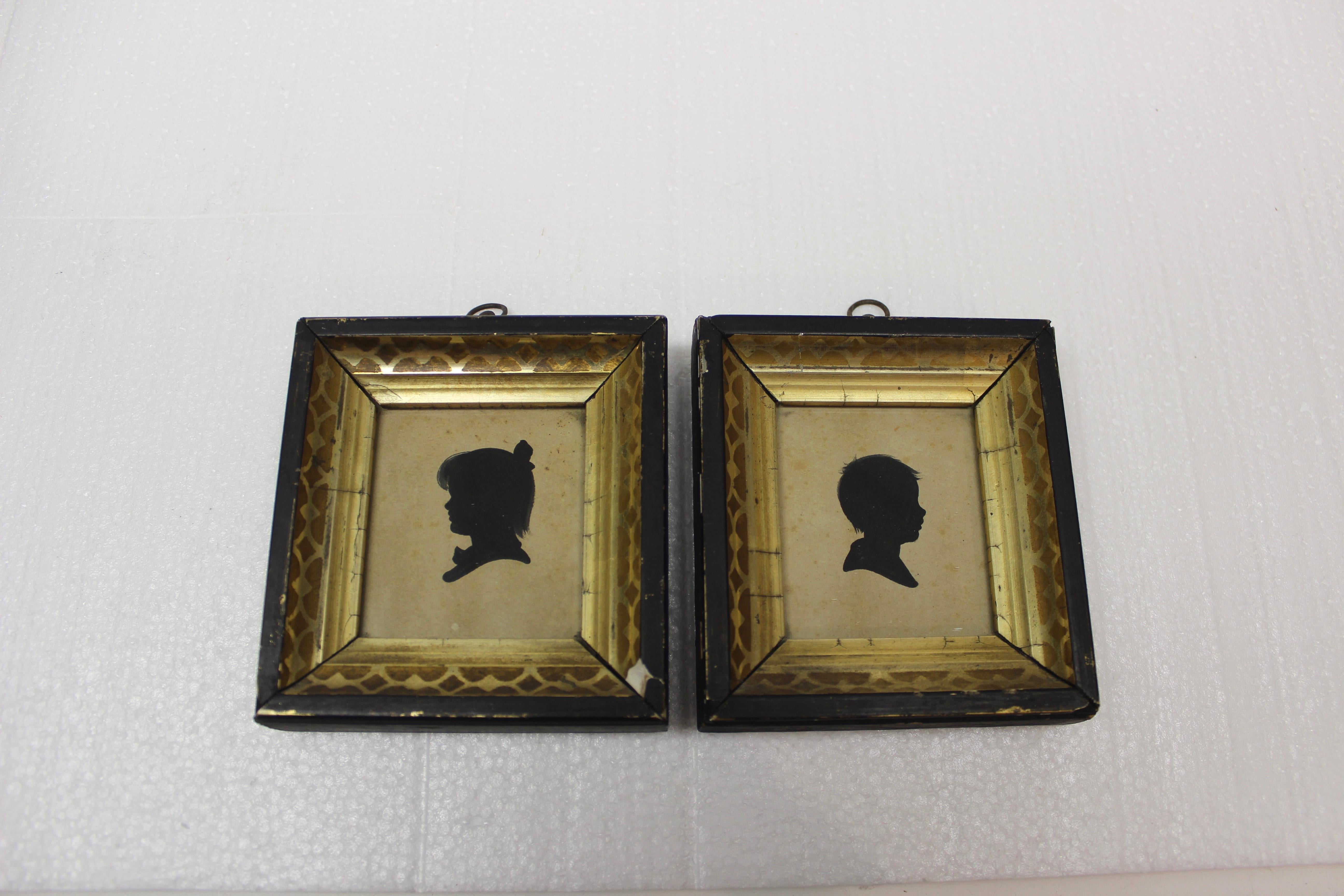 Pair of Antique Silhouette Miniatures 1