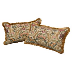 Pair of Antique Silk Brocade Cushions