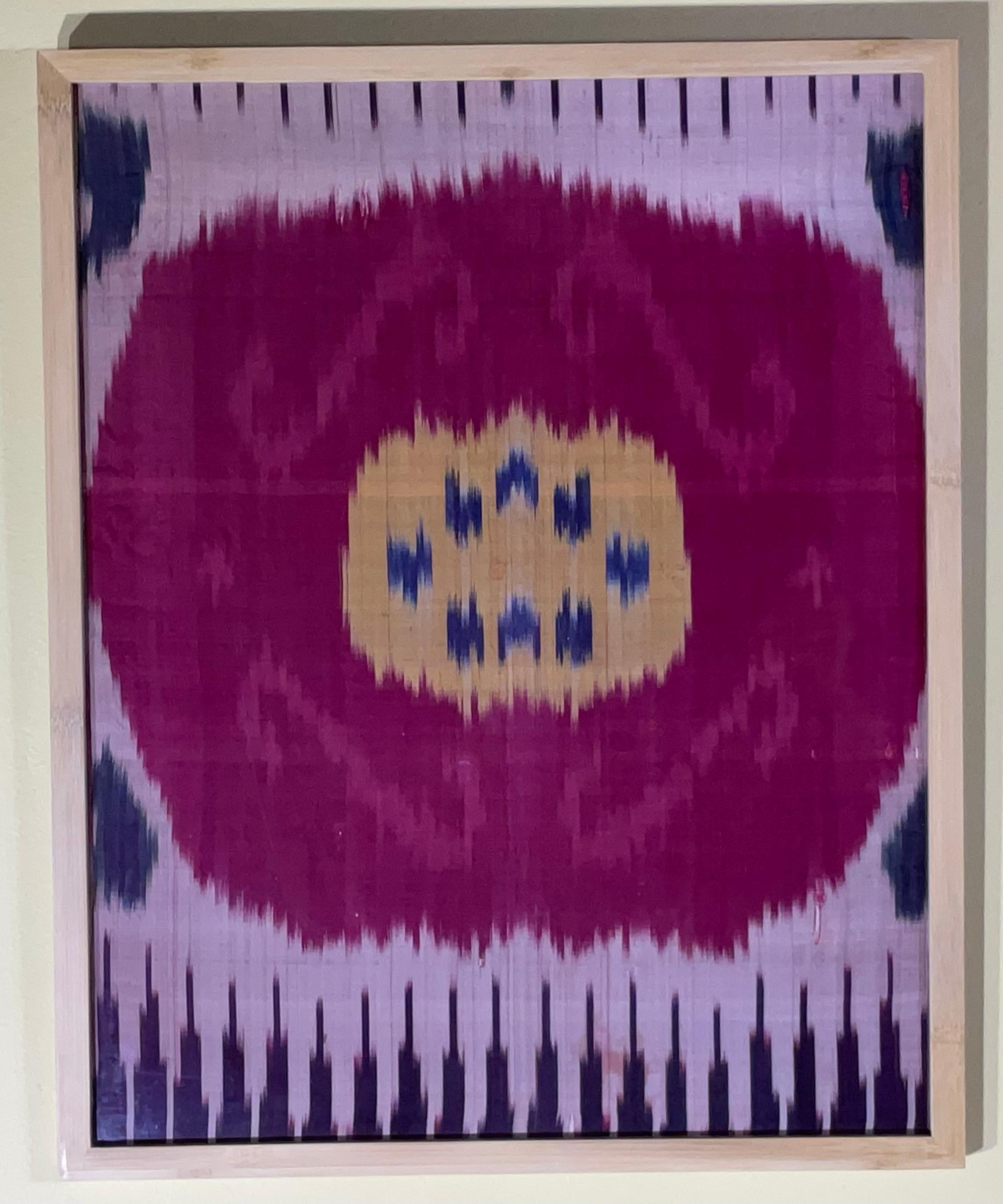 Pair Of Antique Silk Ikat Wall Hanging In Good Condition In Delray Beach, FL