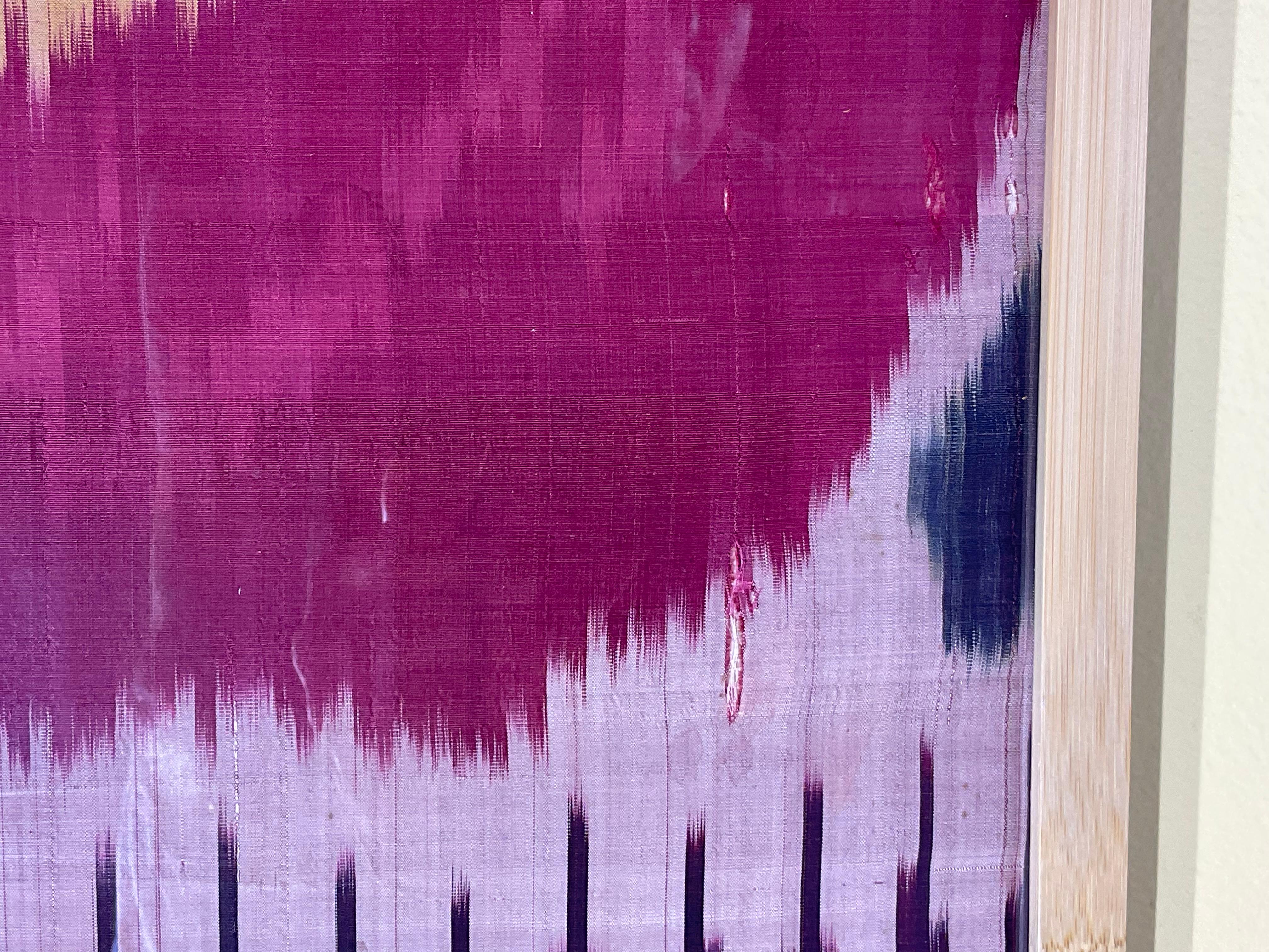 Early 20th Century Pair Of Antique Silk Ikat Wall Hanging