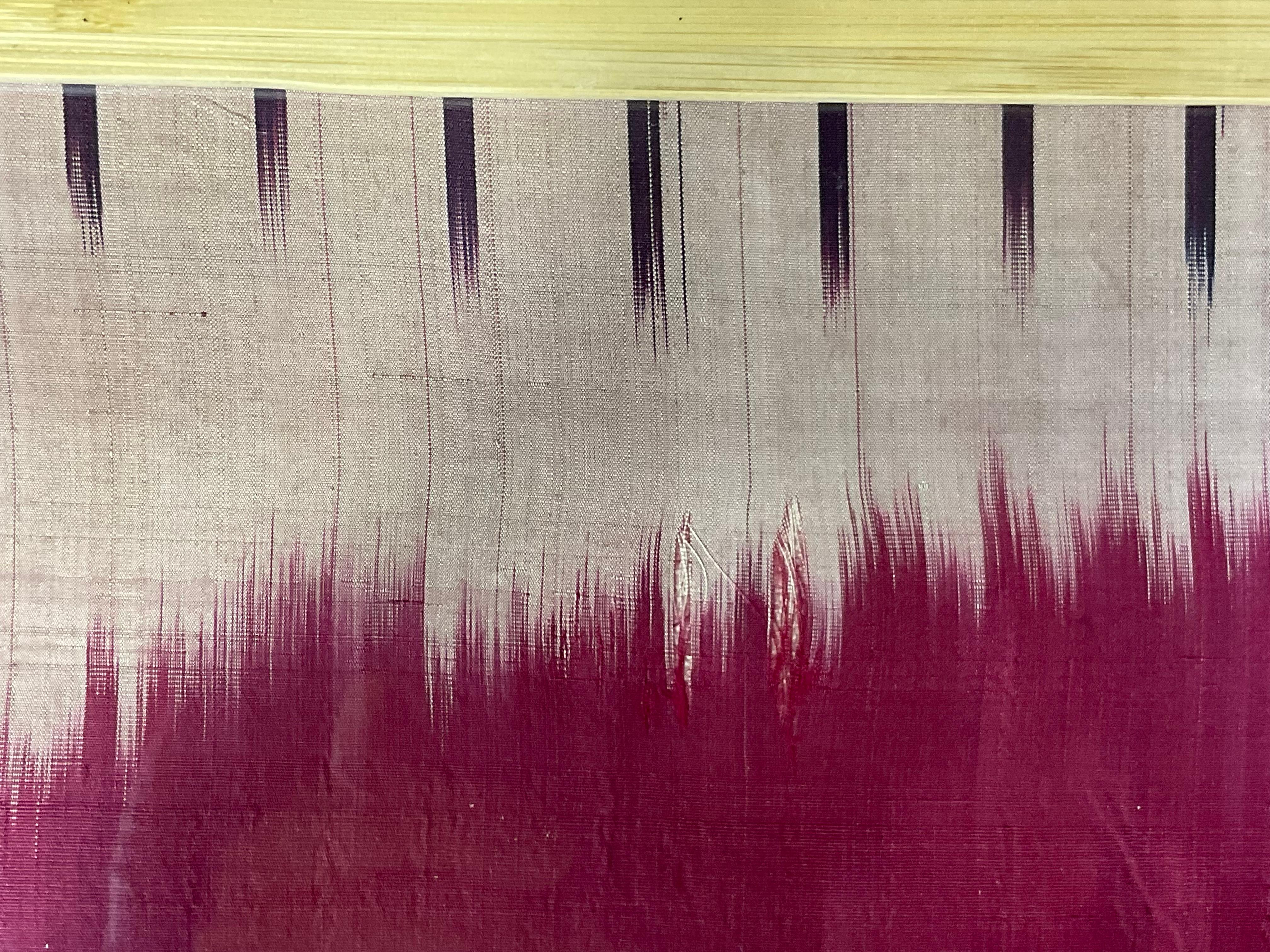 Pair Of Antique Silk Ikat Wall Hanging 1