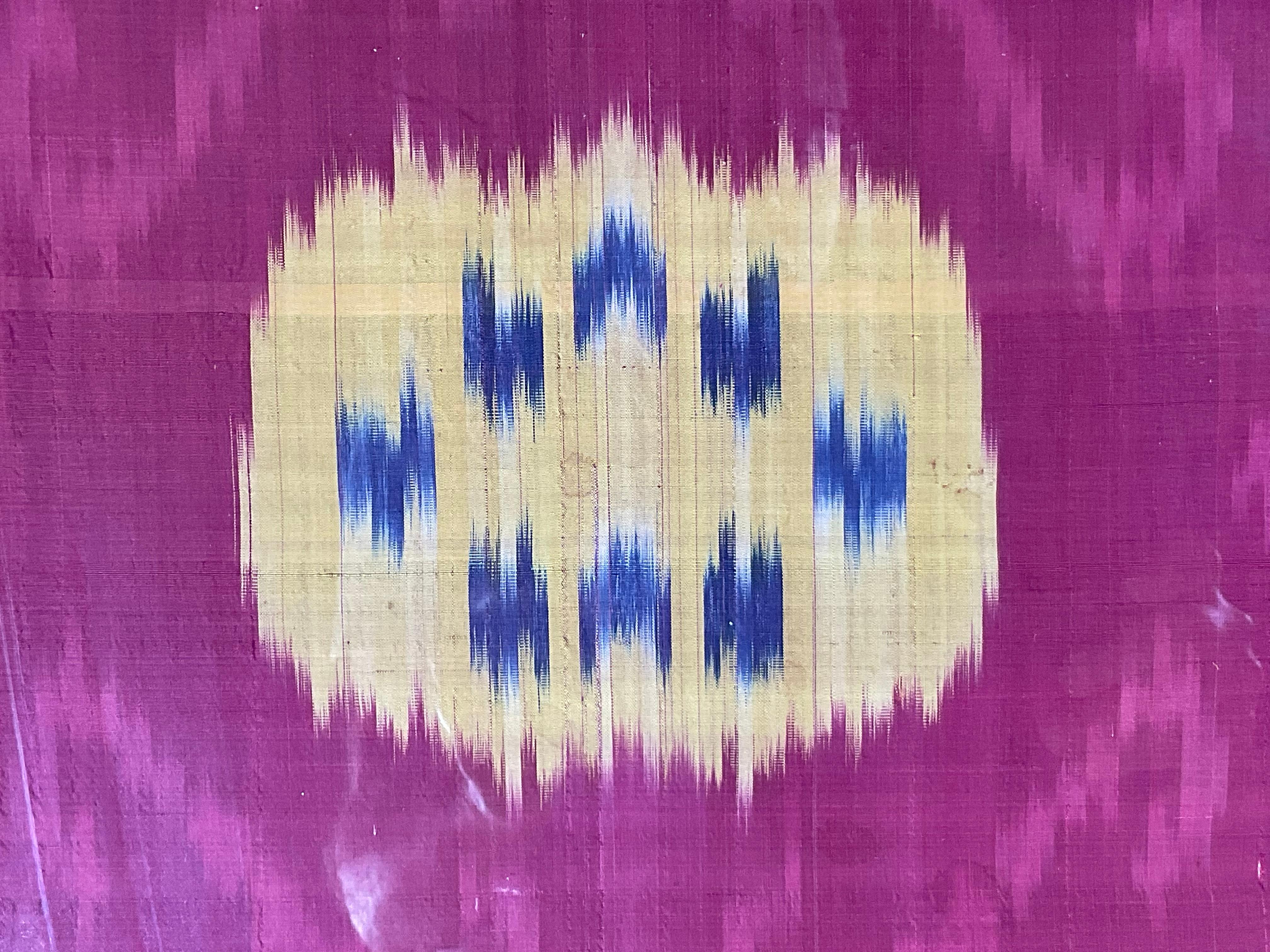 Pair Of Antique Silk Ikat Wall Hanging 2