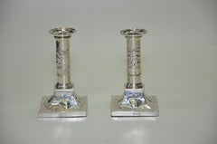 Pair of Antique Silver Angel Cherub Candlesticks