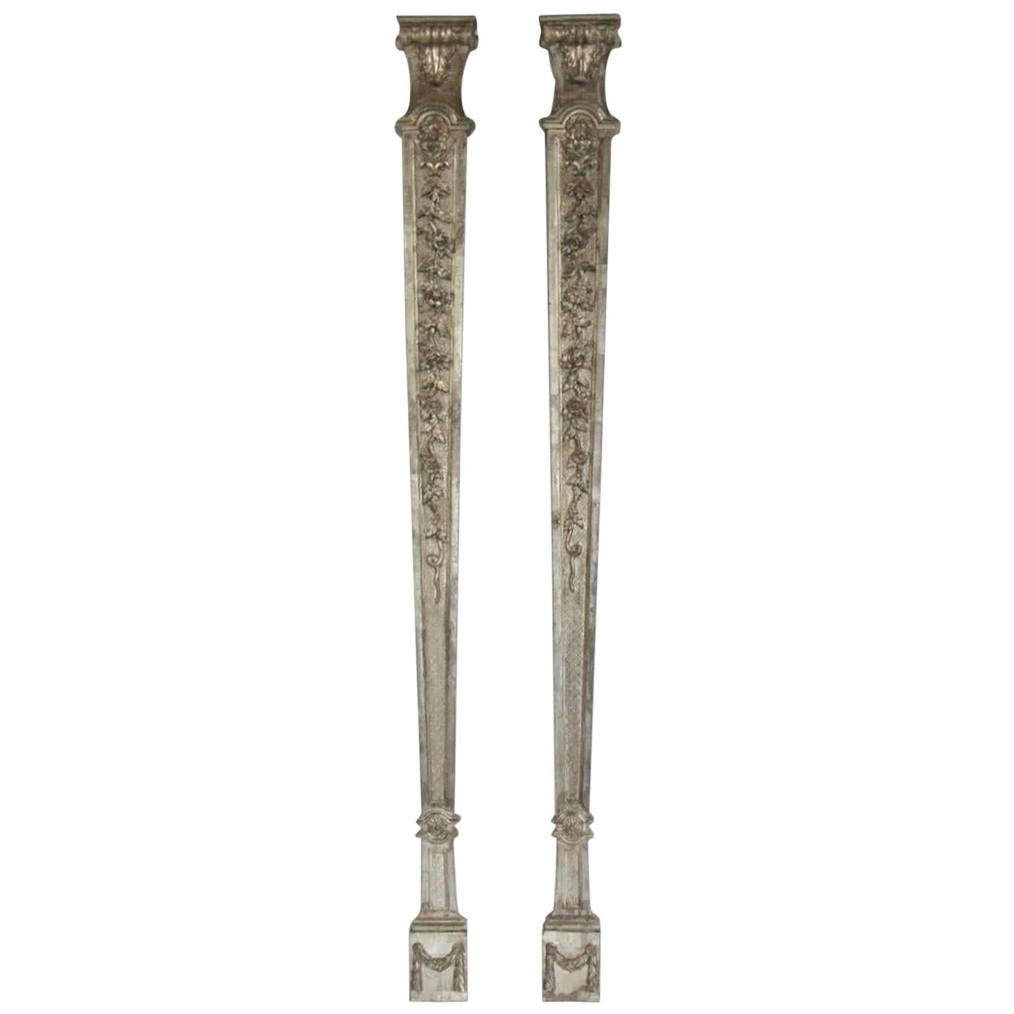 Paar antike silberne Giltwood Pilaster im Regency-Stil