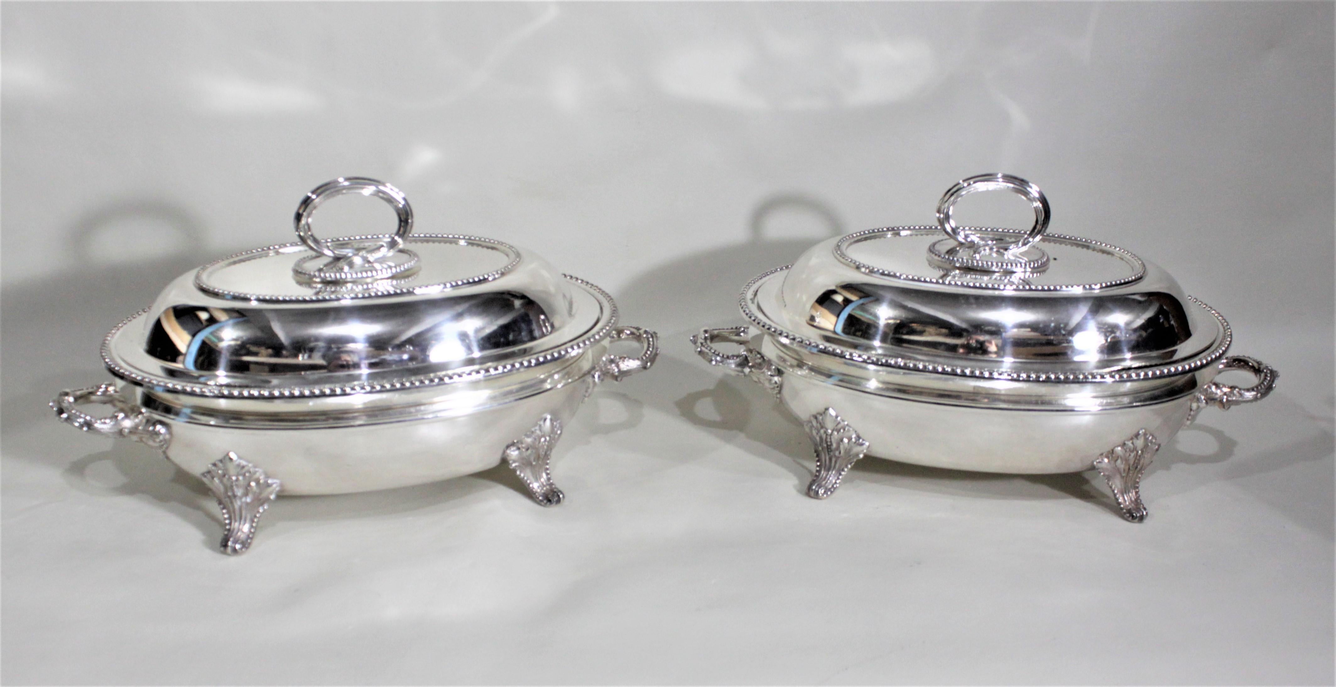 Pair of Antique Silver Plated Dixon & Sons Sheffield Covered Entree Servers For Sale 5
