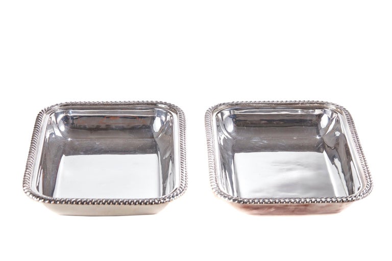 Pair of Antique Silver Plated Serving Dishes For Sale at 1stDibs