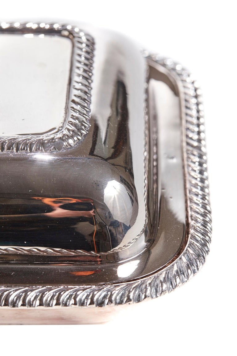 Pair of Antique Silver Plated Serving Dishes For Sale at 1stDibs