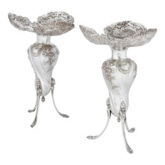 Pair of Antique Silver Vases
