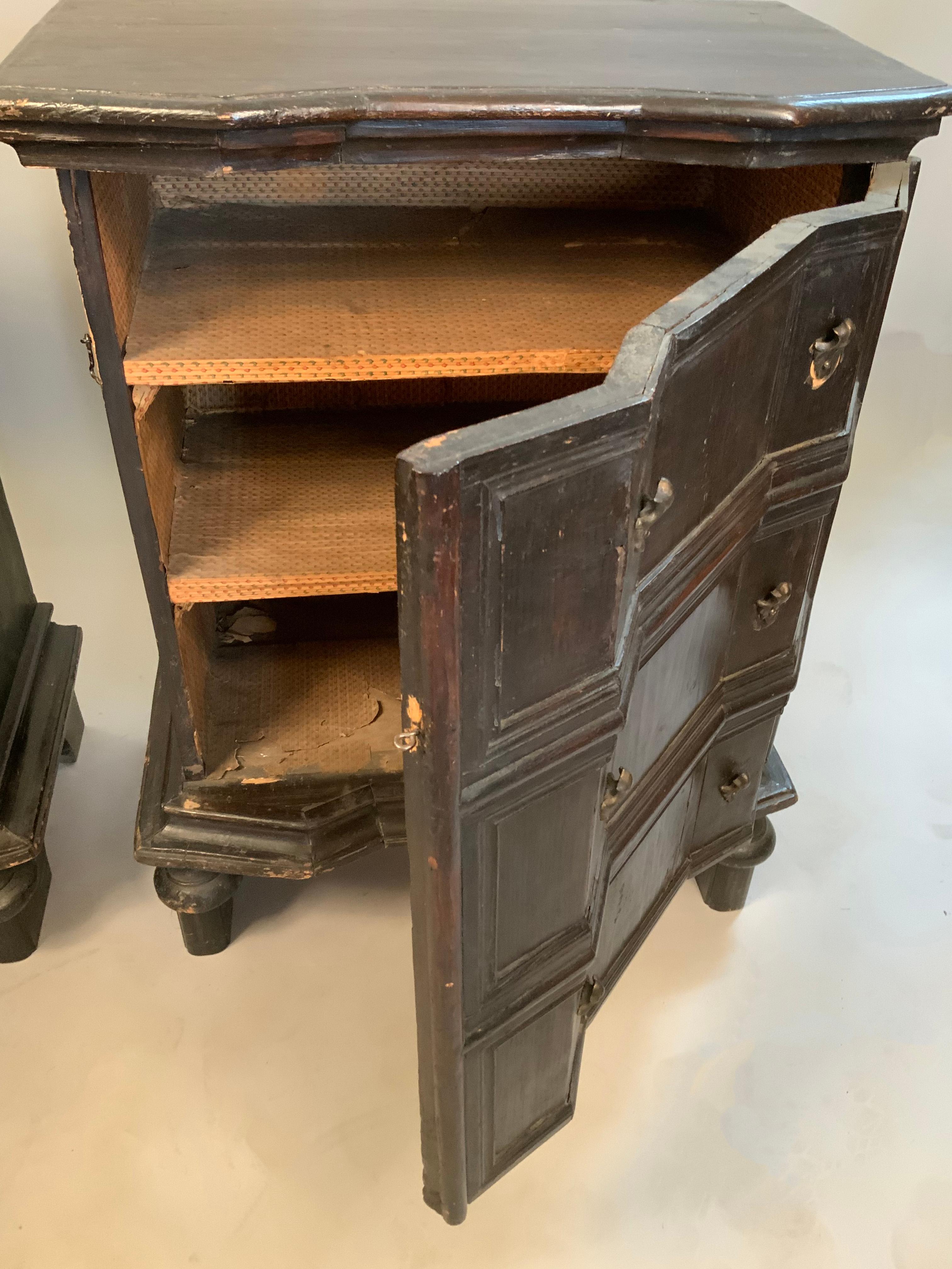 Pair of Antique Single Door Cabinets, Faux Chests In Good Condition In Hudson, NY