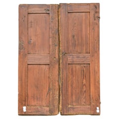 Antique Pair of Hand-Crafted Larch Doors, Late 18th Century, Italy