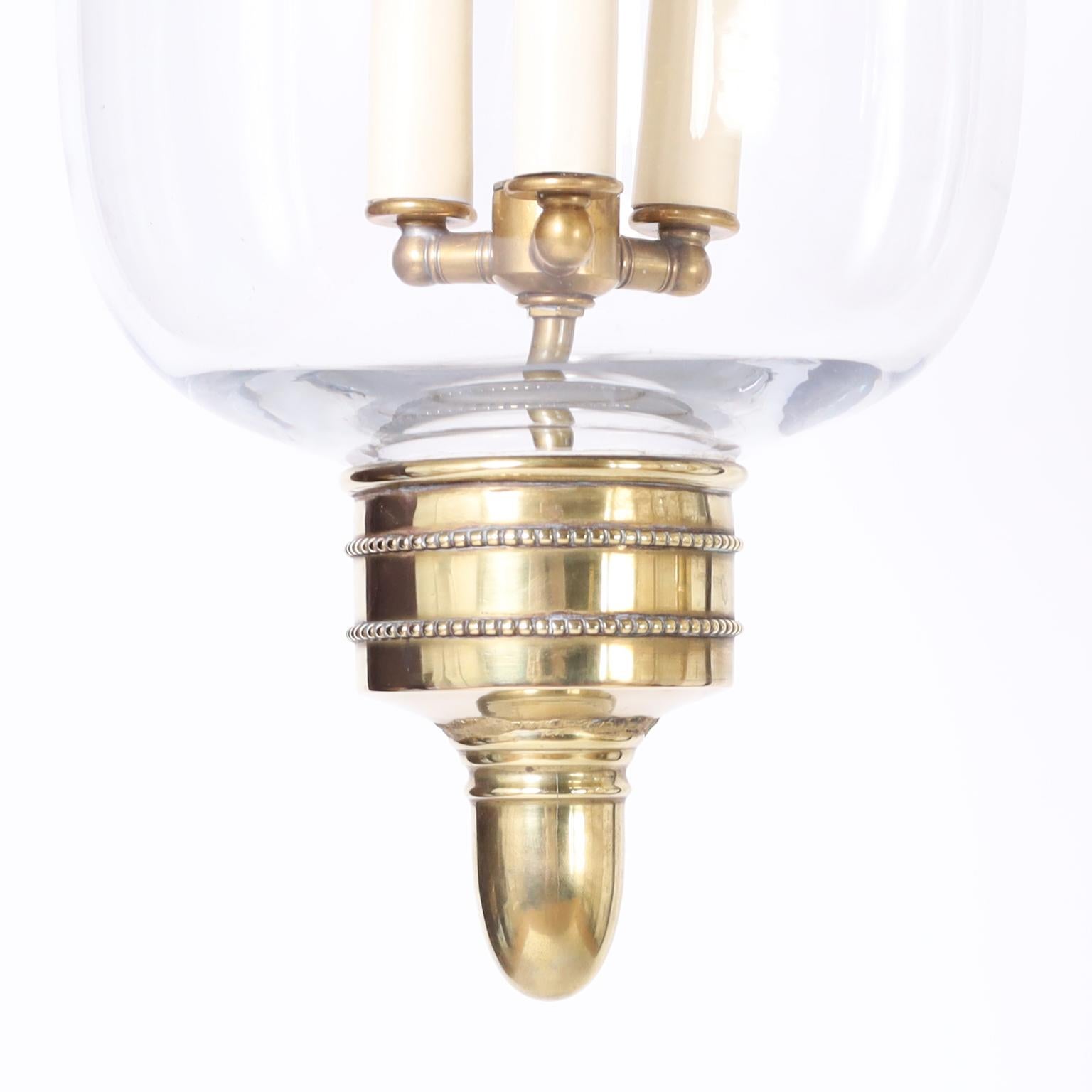 Pair of Antique Smoke Bell Light Fixtures 1
