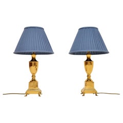 Pair of Antique Solid Brass Table Lamps