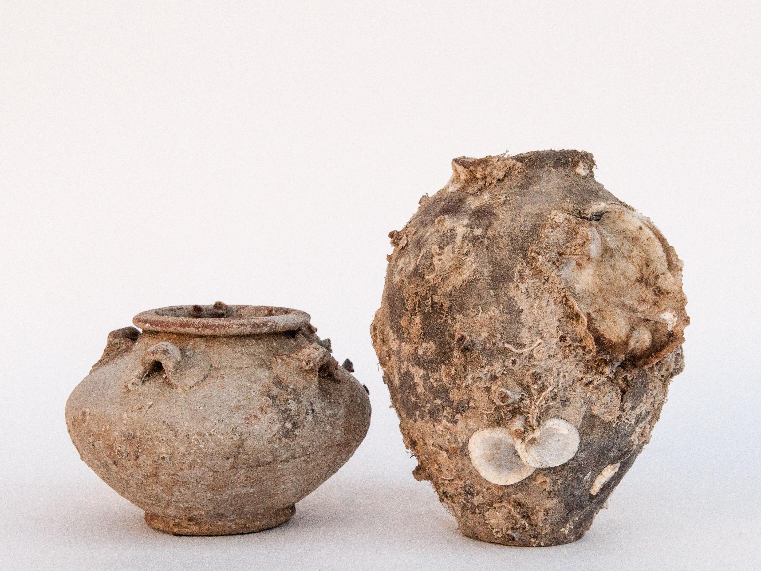 Other Pair of Antique Song Dynasty Jars with Encrustations, China, 12th Century