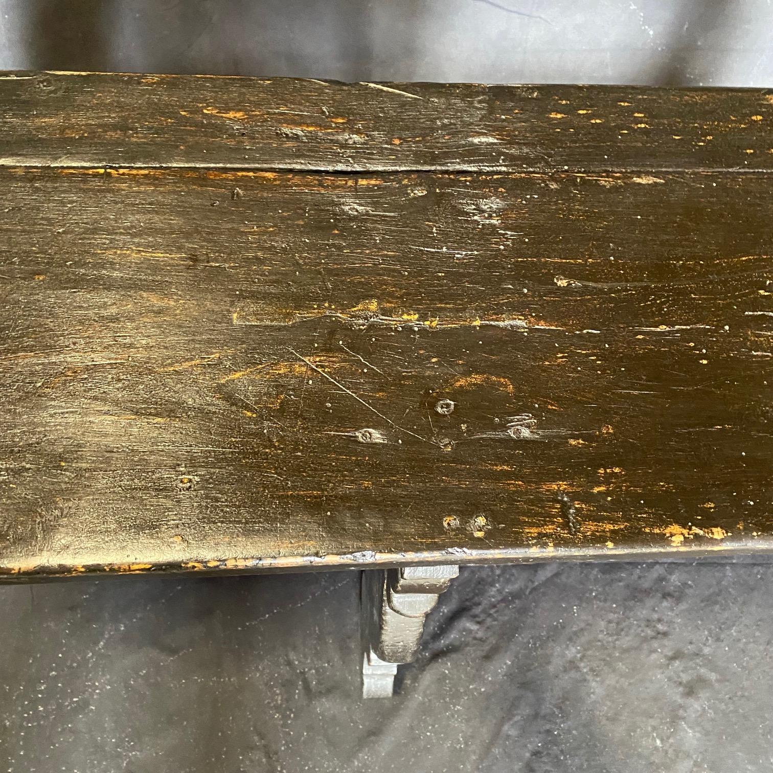 Pair of Antique Spanish Ebony Demilune Tables, Consoles or Side Tables For Sale 6