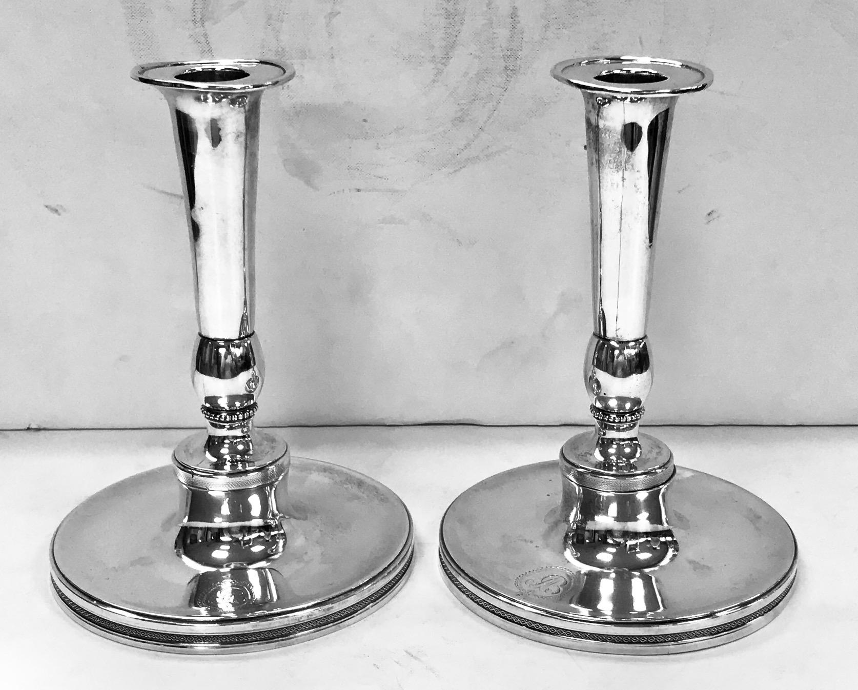 Pair of Antique Spanish Silver Candelabra 6