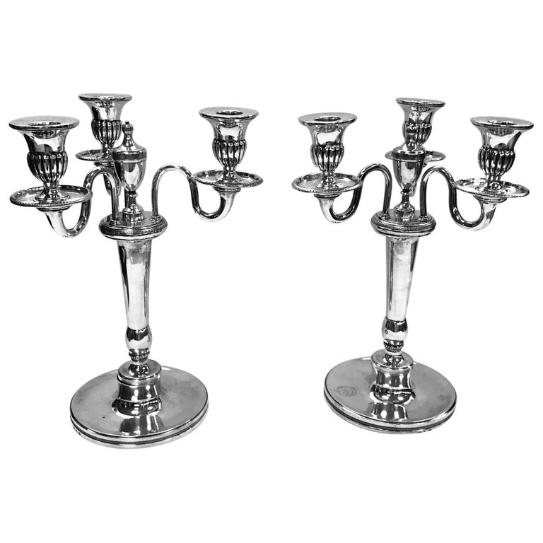 Pair of Antique Spanish Silver Candelabra at 1stDibs