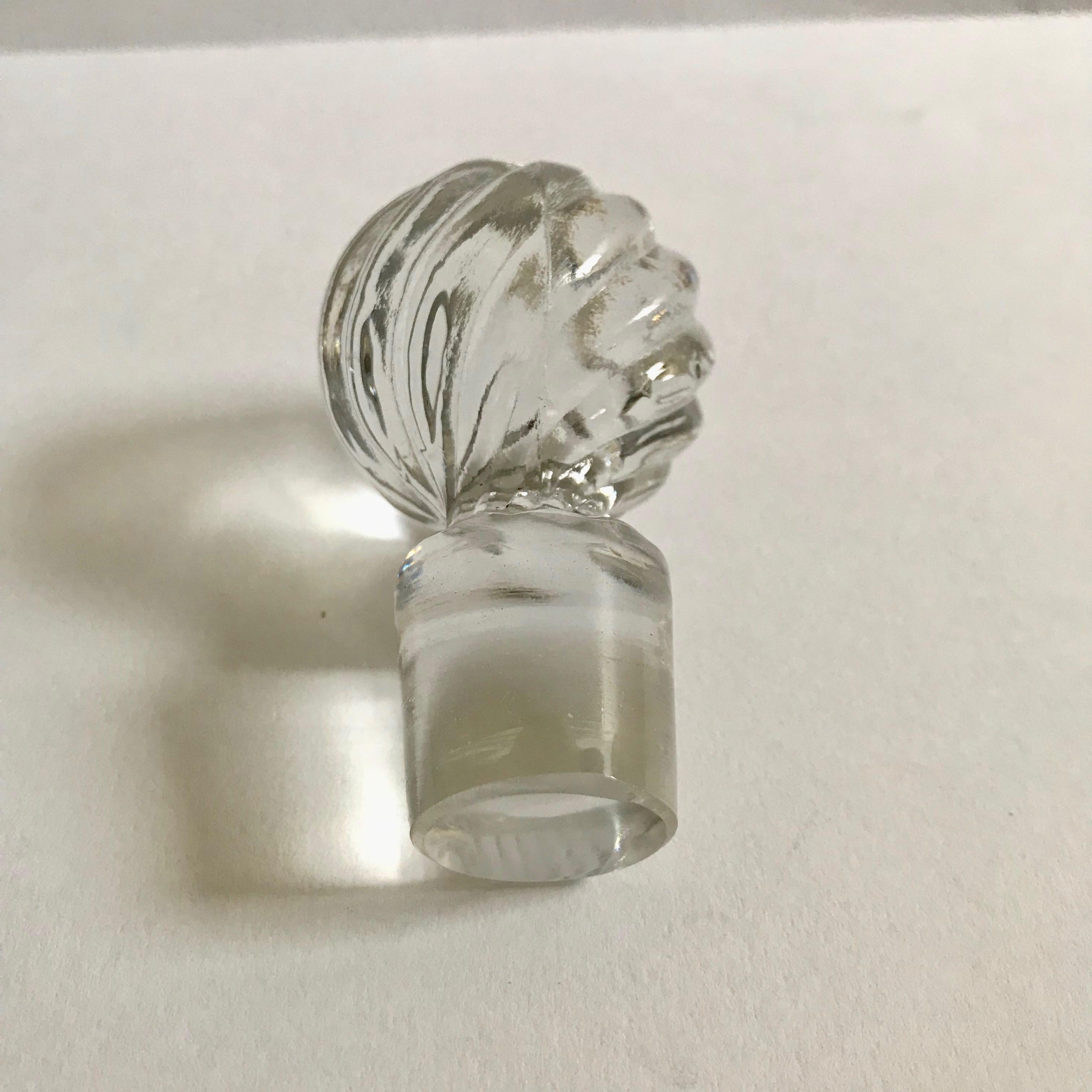 Pair of Antique Square Base Crystal Bamboo Swirl Perfume Bottles By Baccarat 9