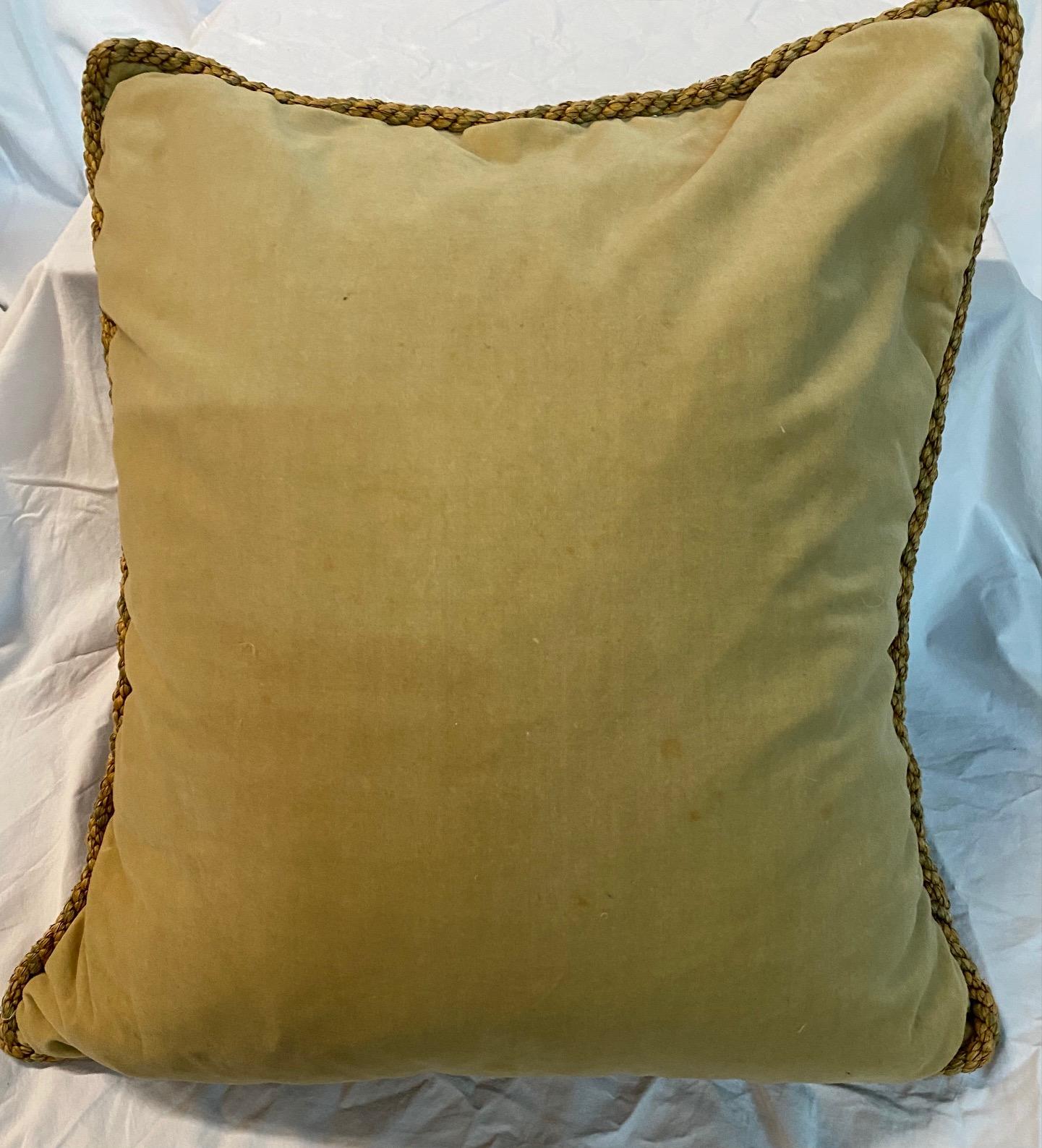 19th Century Pair of Antique Square Needlework Cushions For Sale