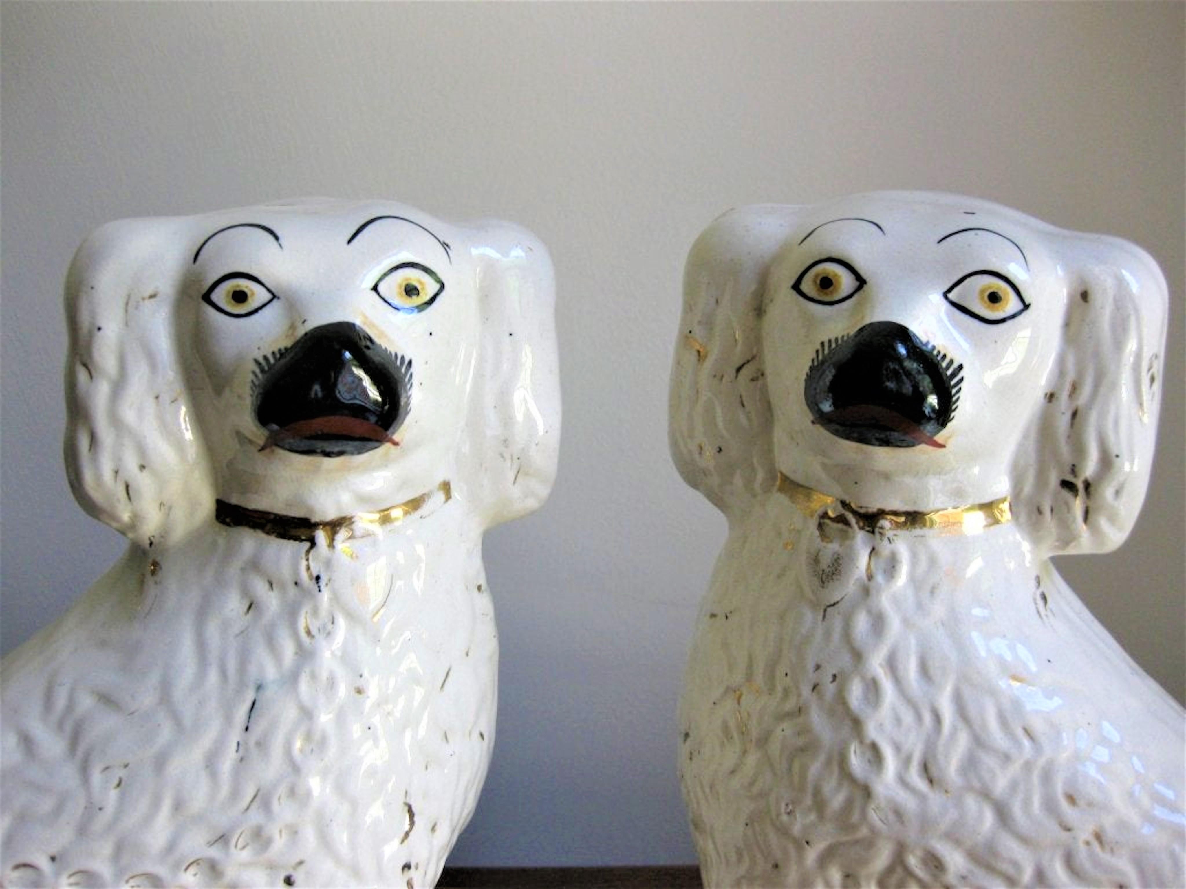 antique dogs pair