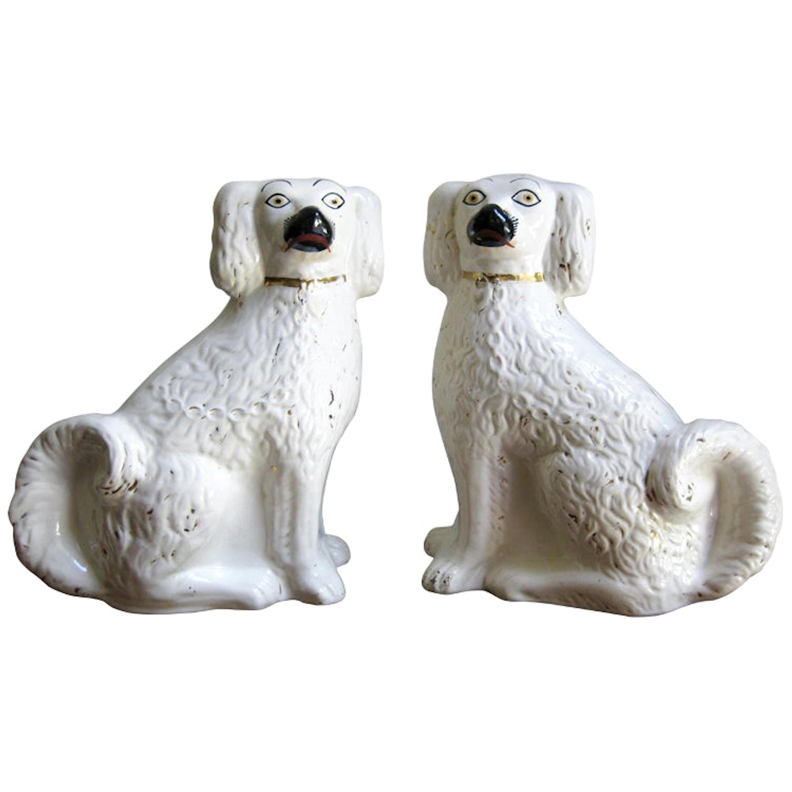 Pair of Antique Staffordshire Dogs, England