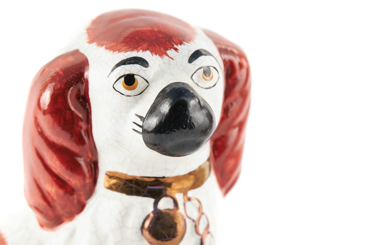 Pareja de perros antiguos de Staffordshire en venta 1