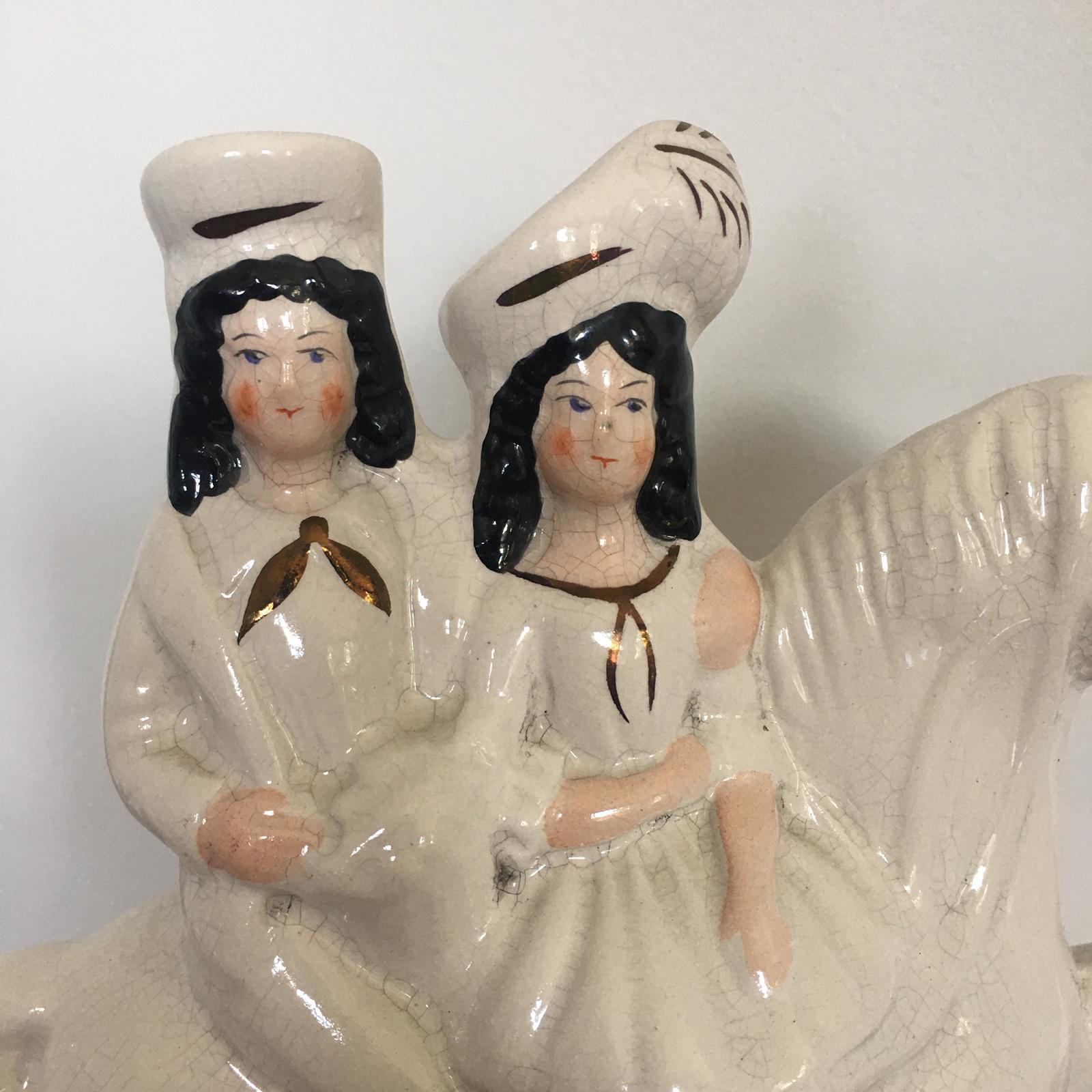 Pair of Antique Staffordshire Flat Back Figures 3